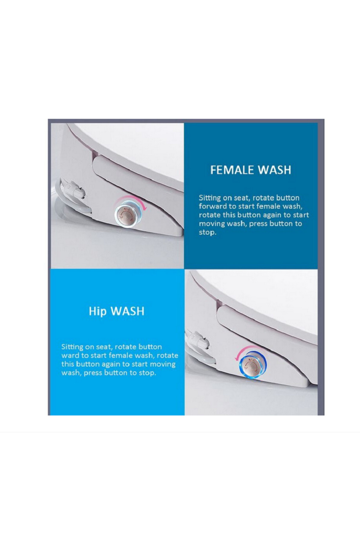 EcoFresh-Smart toilet seat with remote control, bidet function, massage, seat heating, LCD display, 49 cm length 4