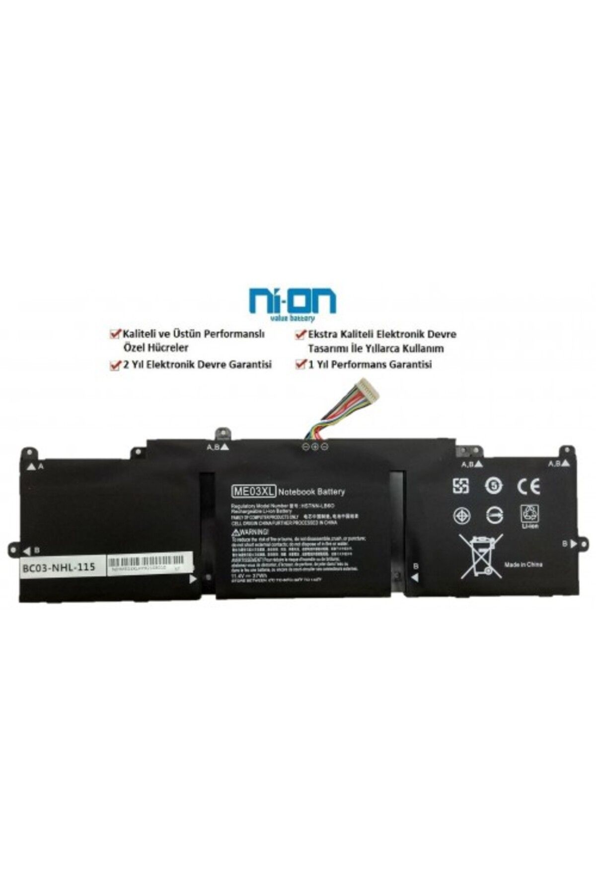 NION Hp Stream 13-C100NT T9P00EA uyumlu Notebook Batarya - Pil