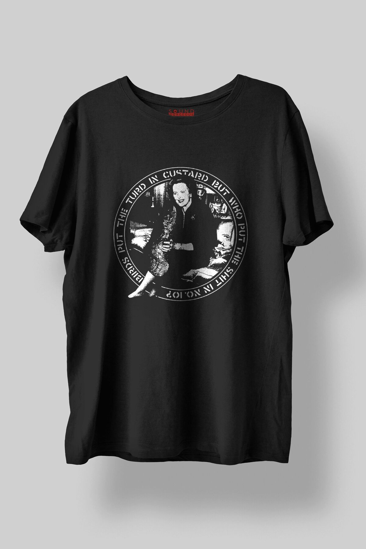 Sound Gorgeous Crass Müzik Tasarımlı Baskılı Regular Fit Unisex Siyah T-Shirt %100 Pamuk Rahat Kalıp Tişört No:0110