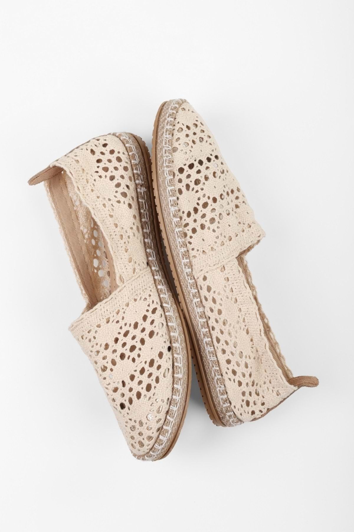 Shoeberry Kadın Nula Ten Örgü İşlemeli Espadril