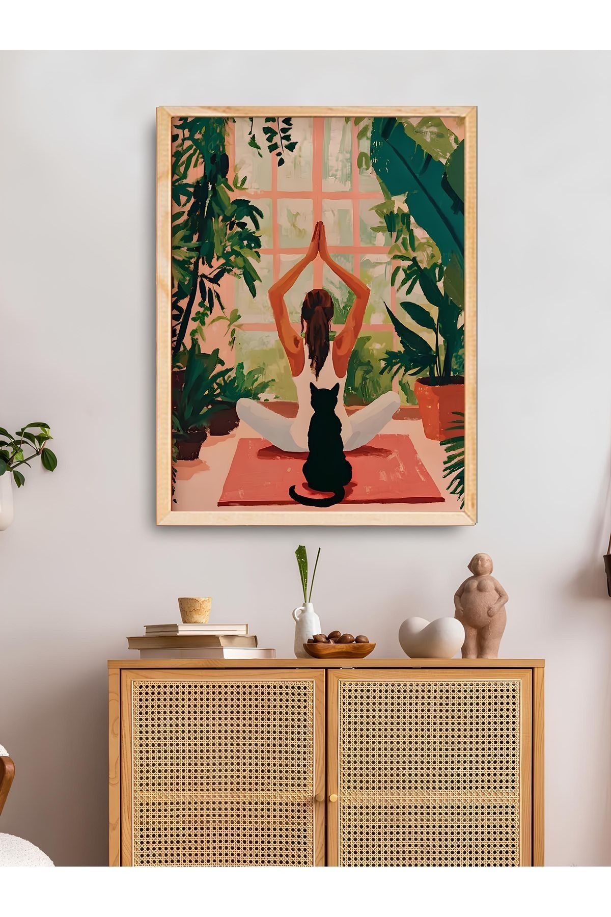Dekorsiahome Tek Parça Ahşap Çerçeveli Oturma Odası Salon Mutfak Tablo TK0510