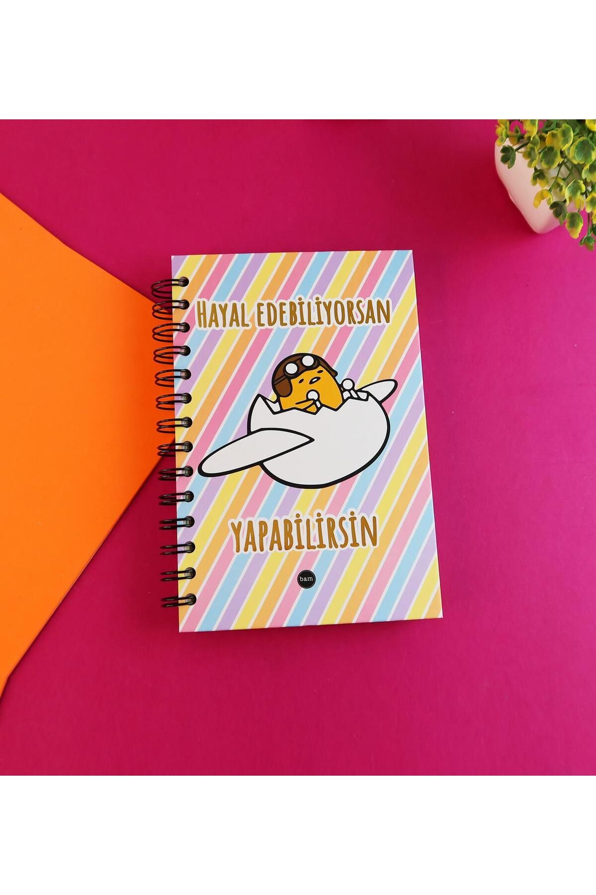 Gift Moda Özel Tasarım Spiralli 15*21 cm Dot Defter, Eskiz Defteri, Doodle Book - 2 SAYFA STICKER HEDİYELİ