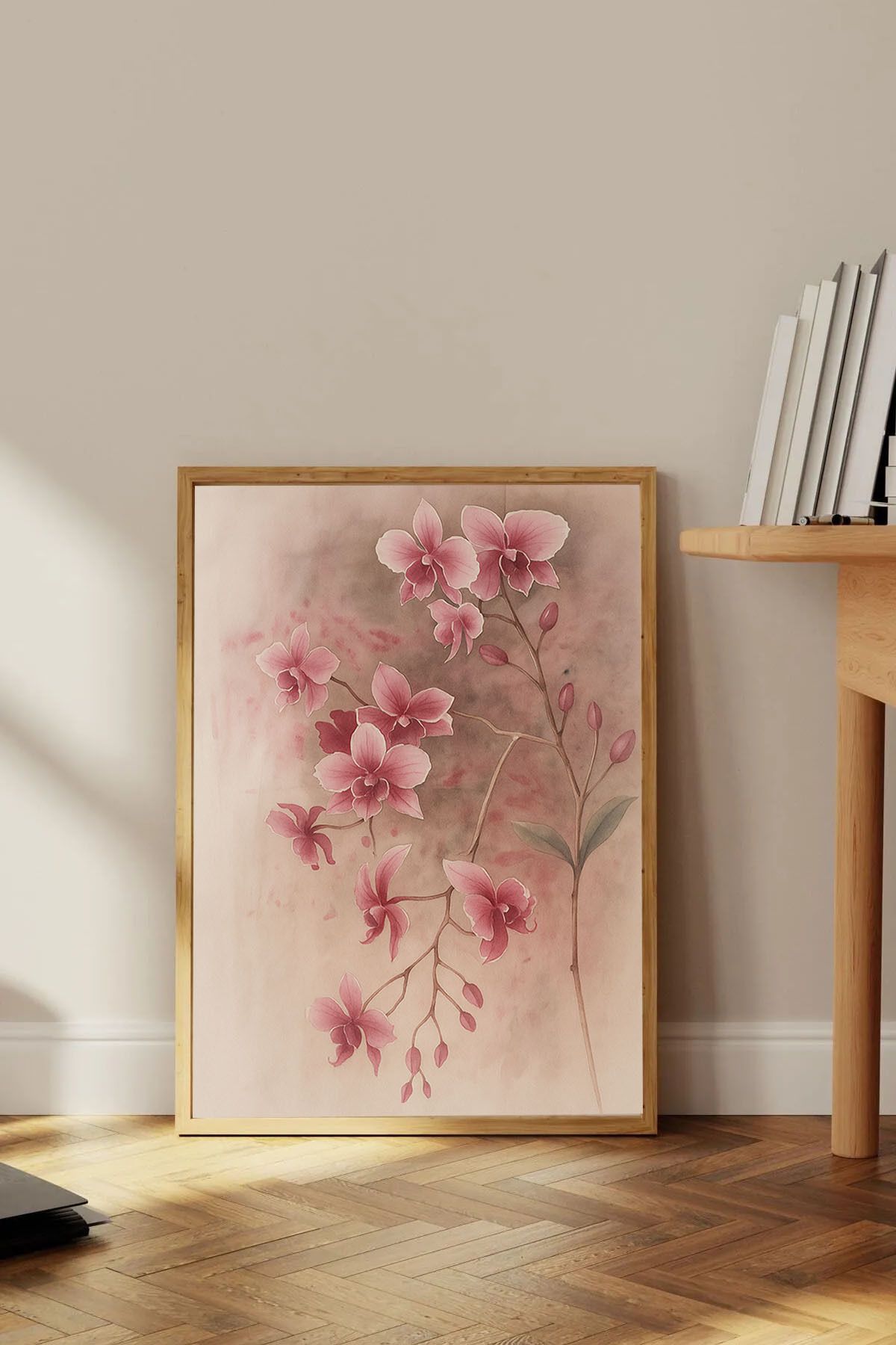 Dekorsiahome Tek Parça Ahşap Çerçeveli Oturma Odası Salon Mutfak Tablo TK0537