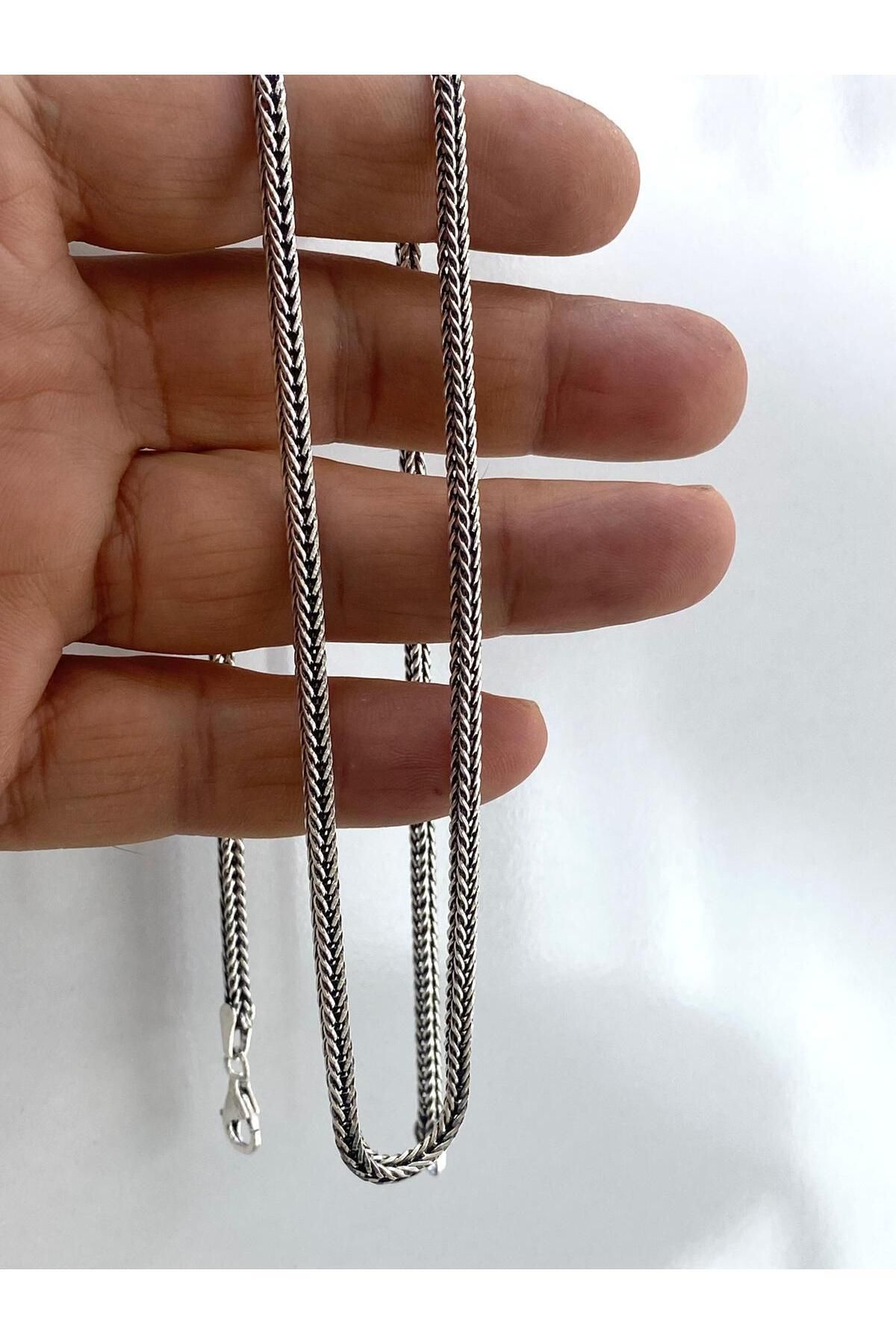 Siset Gümüş 925 Ayar 3 mm Balık Sırtı Erkek Gümüş Kolye