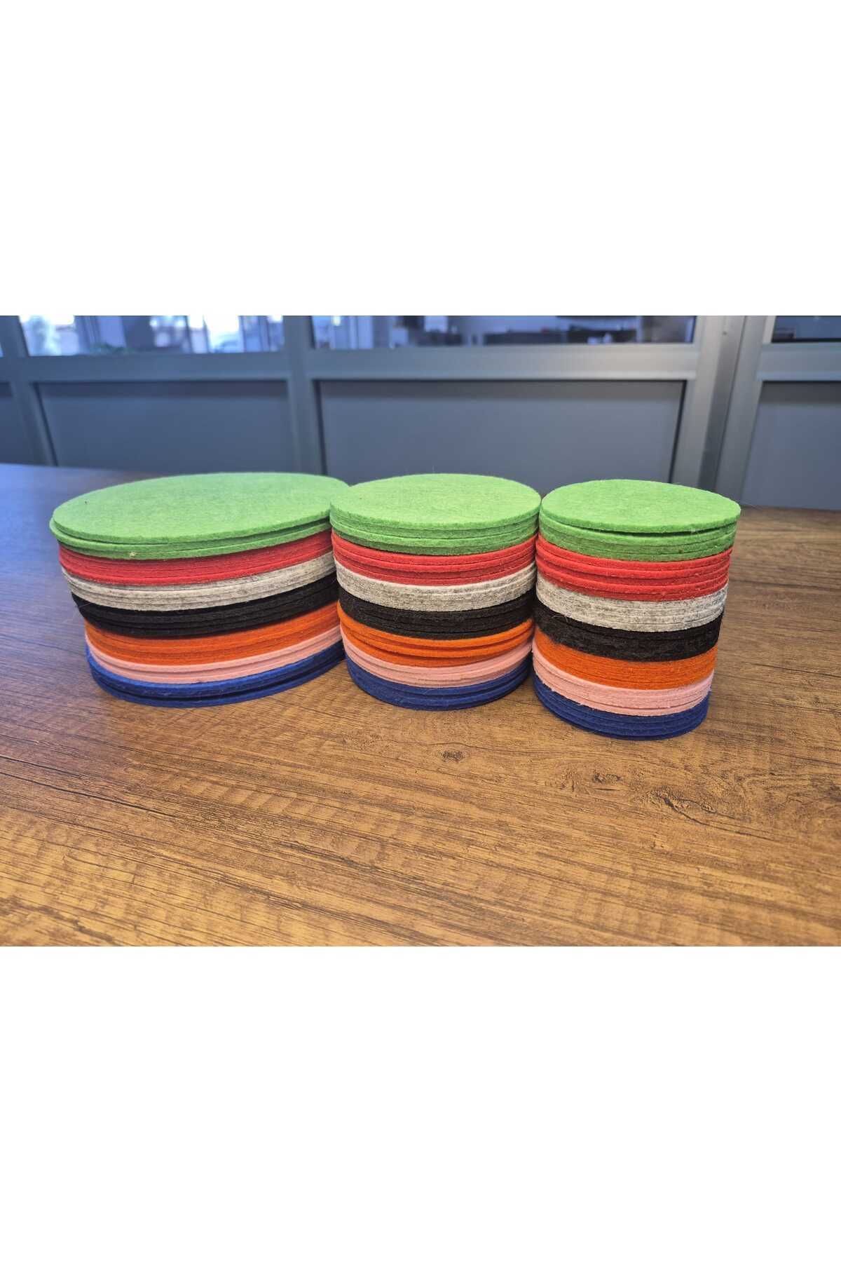 Grand Fine Art Keçe Bardak Altlığı 4lü Set Yuvarlak Siyah 15 cm Çap