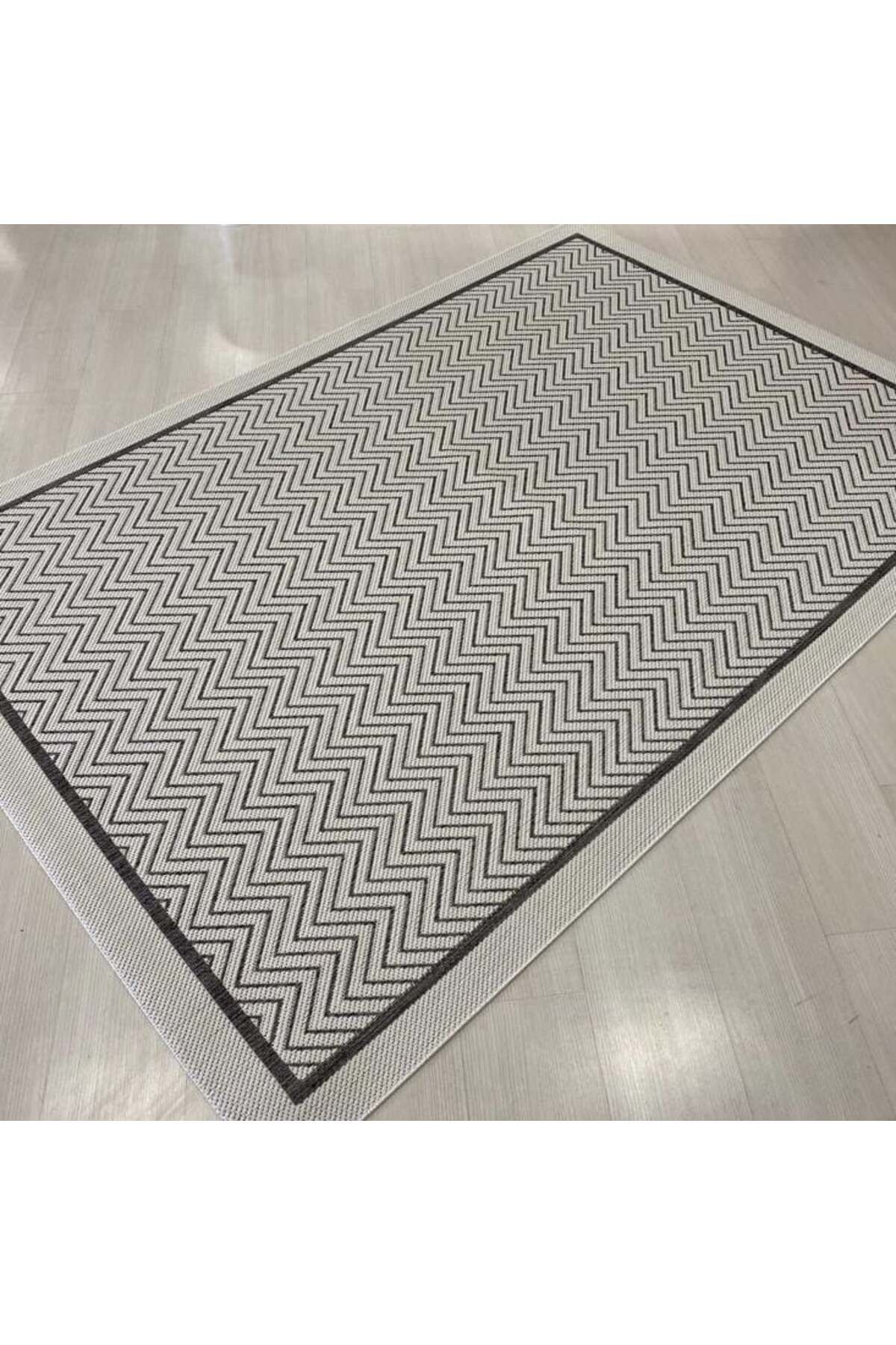 Firdevs Firdevslife Jüt Sisal Halı 9718 Gri Beyaz Serisi Salon Oturma Yatak Odası Halısı
