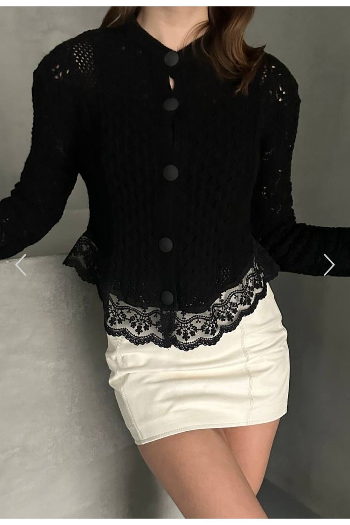 Butik Dantel Detaylı Hirka