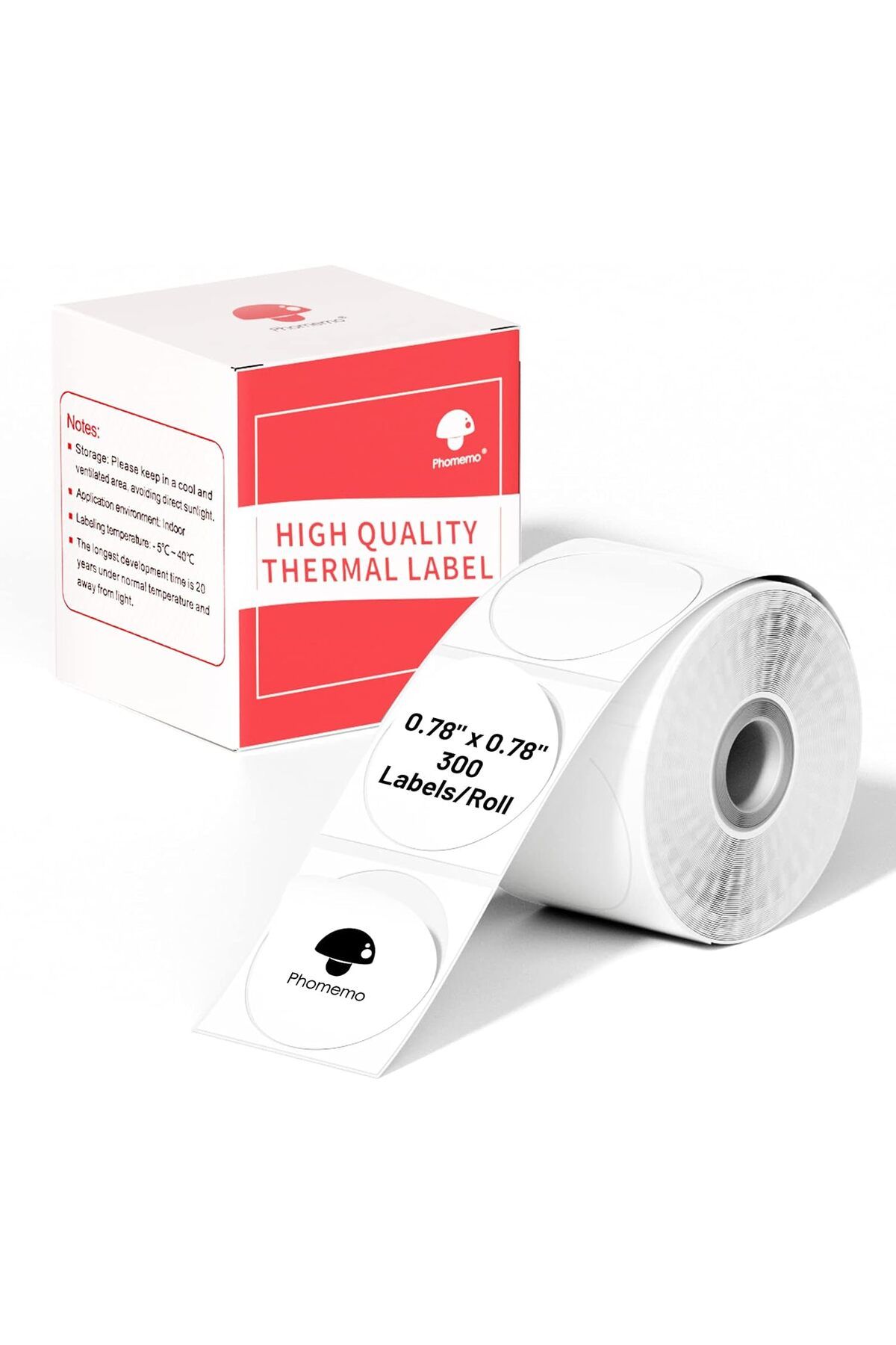 Phomemo 20x20mm/300adet Beyaz Yuvarlak Etiket - M110/m221/m220/m120/m200/M108 Uyumlu XY2020-300