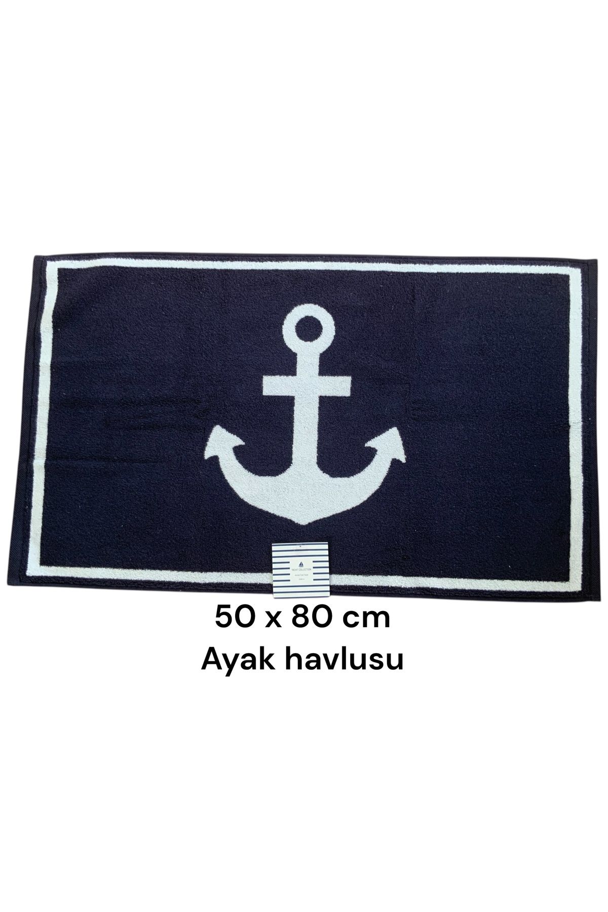 Madame Coco Anchor Ayak Havlusu - Lacivert - 50x80 cm %100 Pamuk
