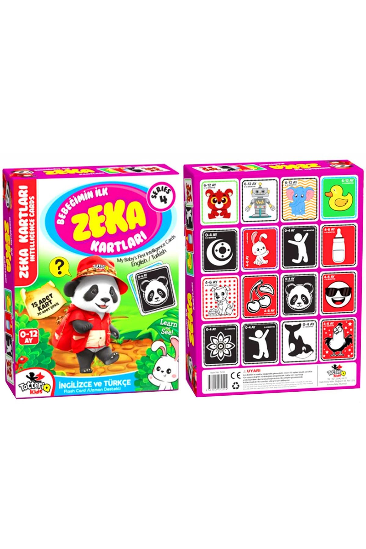 Art Tone TOTTERİQ KİDS BEBEĞİMİN İLK ZEKA KARTLARI S4 7250 İNGİLİZCE TÜRKÇE 0-12M