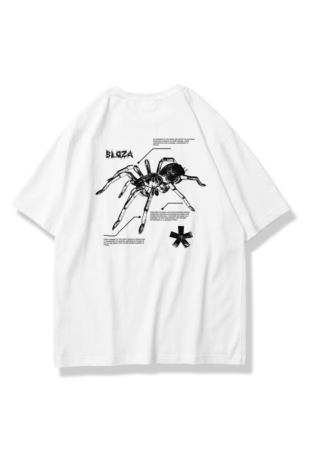 Trendiz Unisex Bloza Spider Tshirt Beyaz