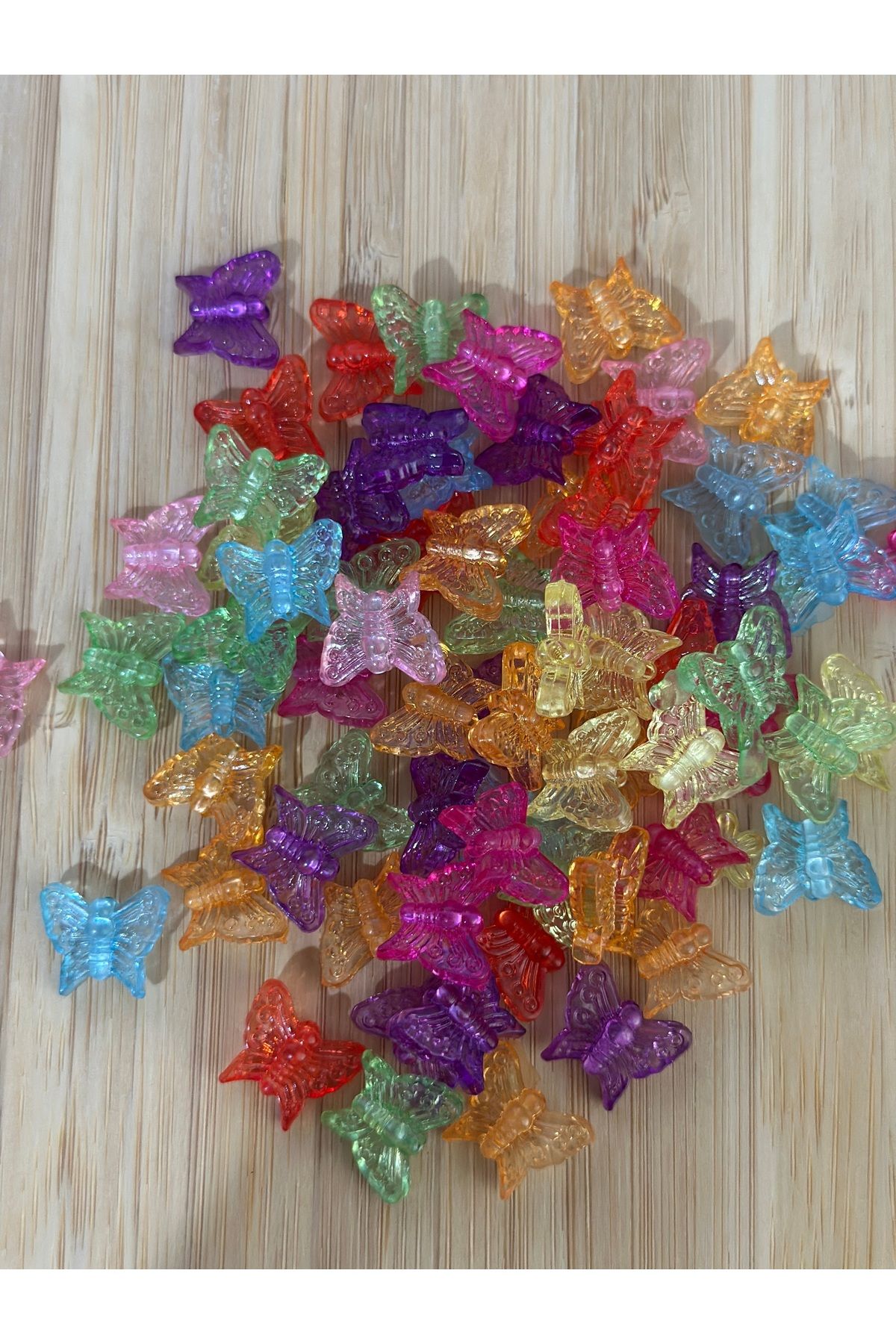 Misiland renkli kelebek boncuk 100 gr