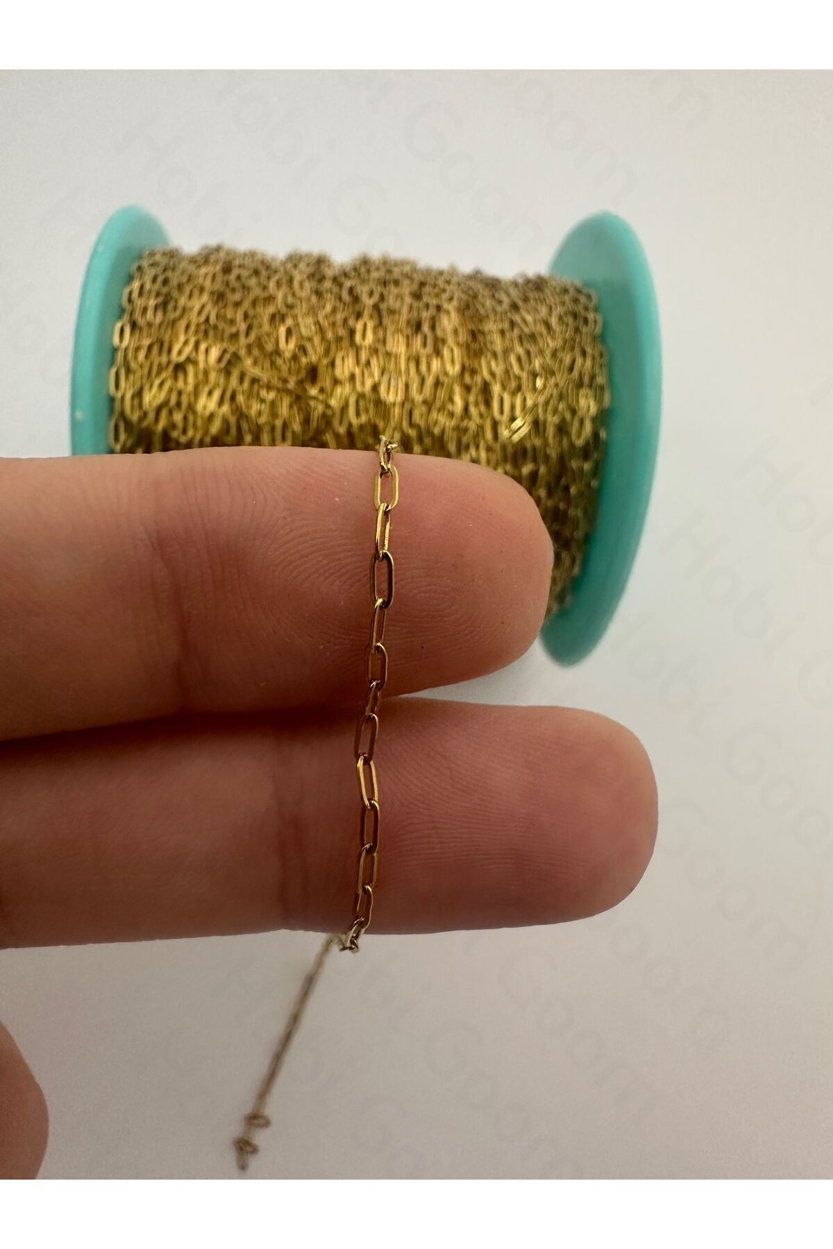 Hobi Goom Takı Yapımı / Üretimi İçin Paslanmaz Çelik Gold İpince Paperclip (Ataç) Zincir | 1 metre
