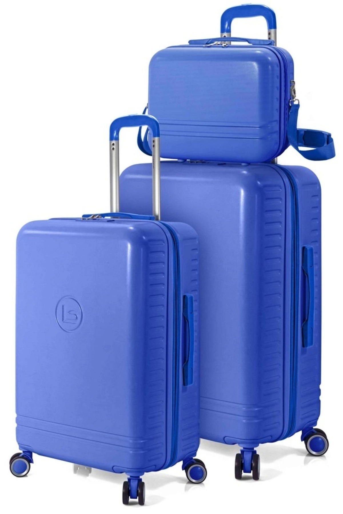 Benzi-set extensibil bz 5827, 1 bagaj de mână, 1 bagaj de cală, 1 geantă cosmetică, abs, albastru 5