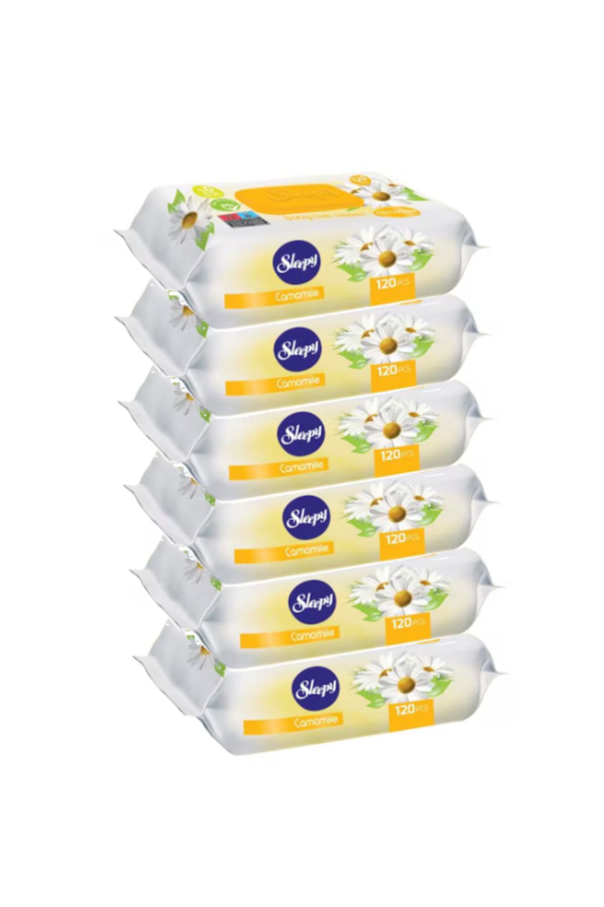 Sleepy-Set 6 x Servetele umede Sleepy, extract de musetel, 120 buc, 720buc 1