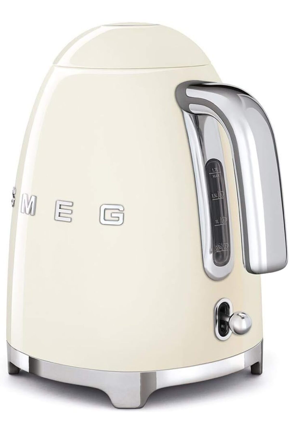 SMEG-KLF03CRUK، غلاية على طراز الخمسينيات، سعة 1.7 لتر مع مؤشر لمستوى الماء، قاعدة دوارة 360 درجة، 7