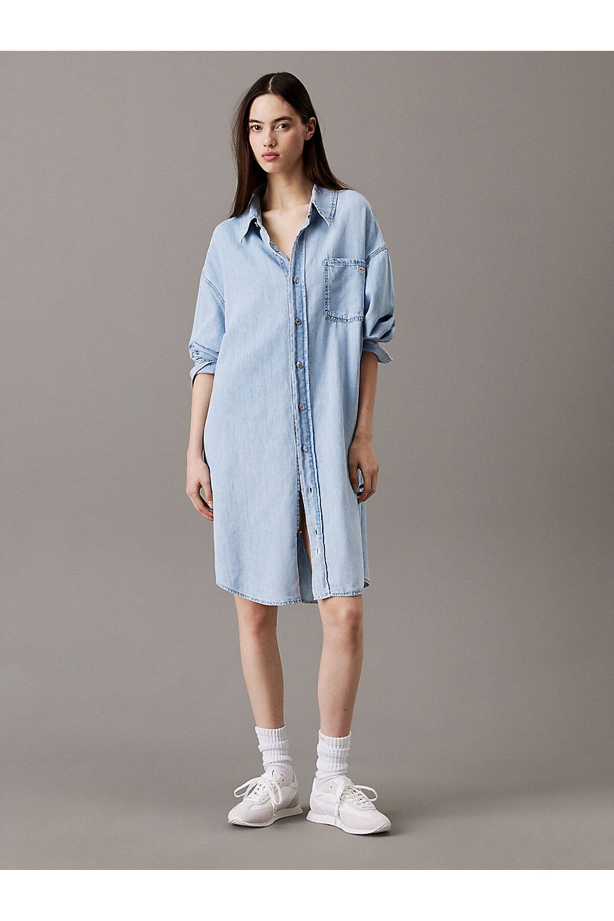 Calvin Klein RELAXED DENIM SHIRT DRESS