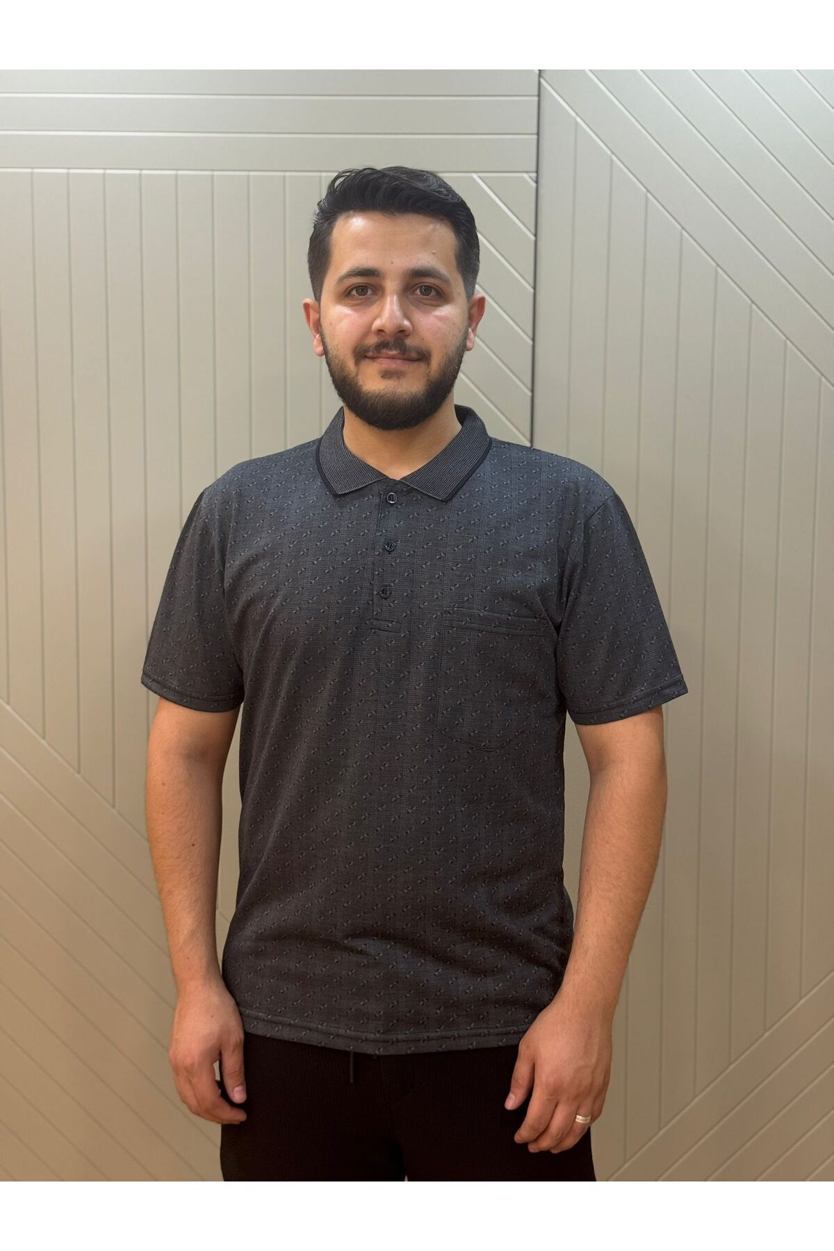 giyimcikrt POLLBRAND BABA TSHIRT JAKARLI DESENLİ CEPLİ MODEL