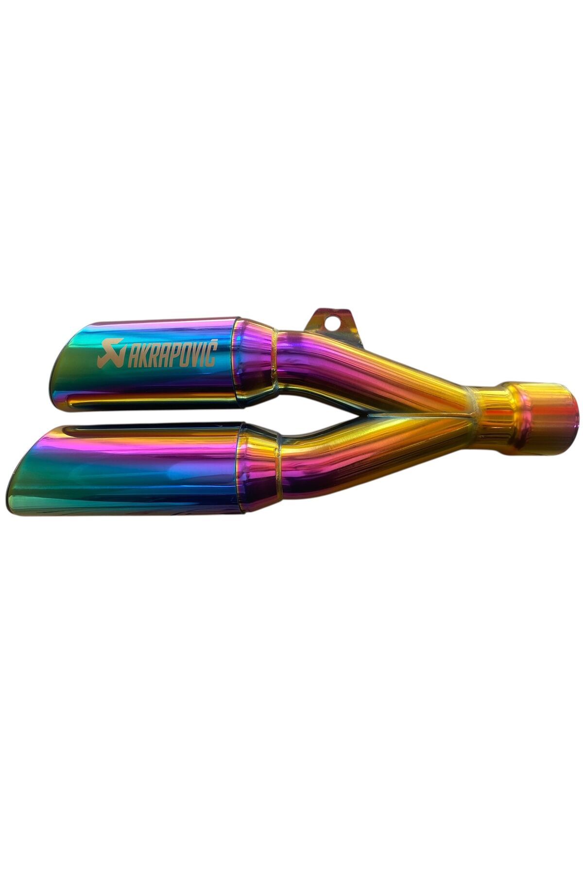 Akrapovic Akrapoviç Çift Çıkış Egzoz Susturuculu Yanık Mavi ( Bukalemun )