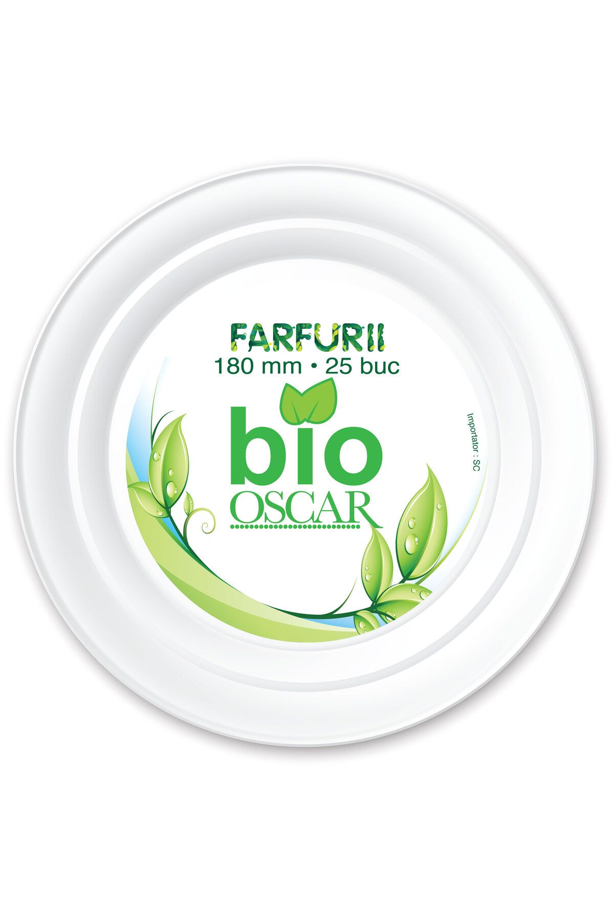 Oscar Farfurii Biodegradabile 180 Mm - One Size