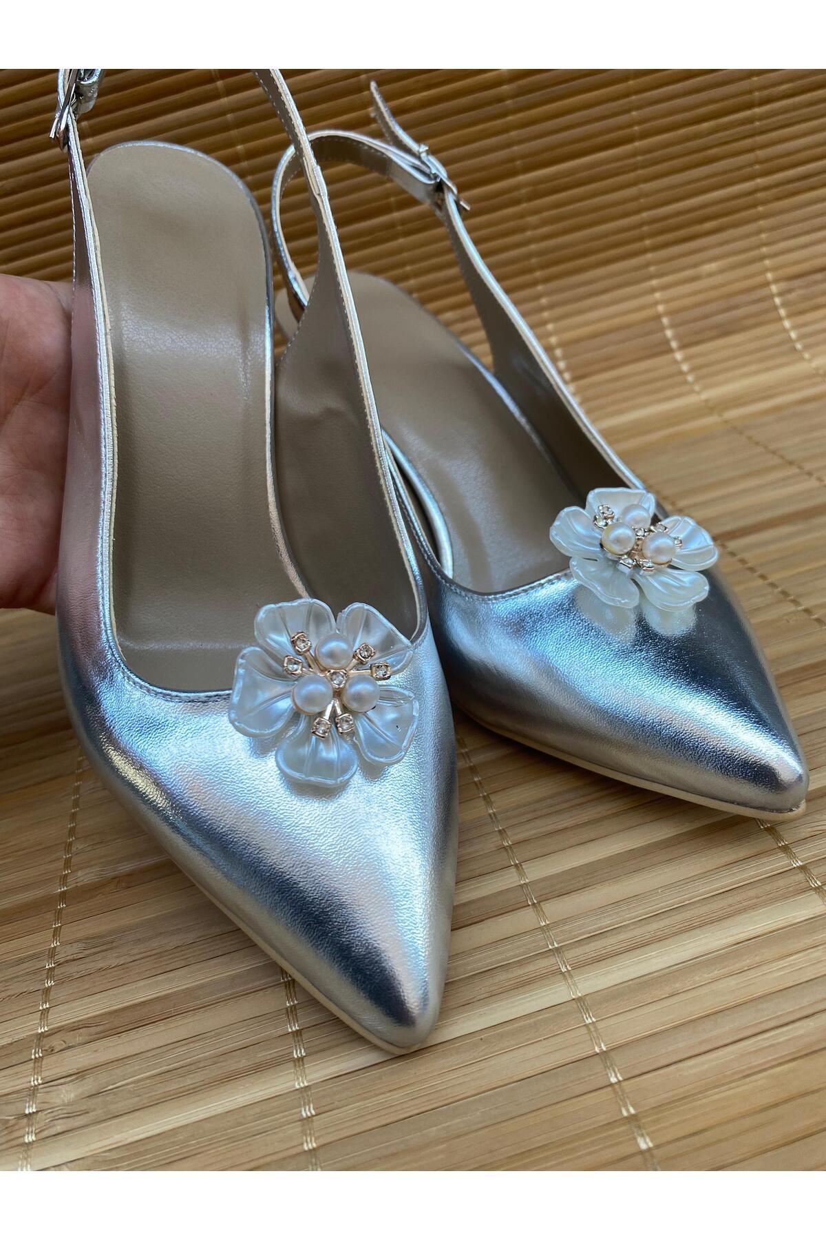 Berush Bride KADIN ÇİÇEKLİ TOPUKLU STİLETTO AYAKKABI
