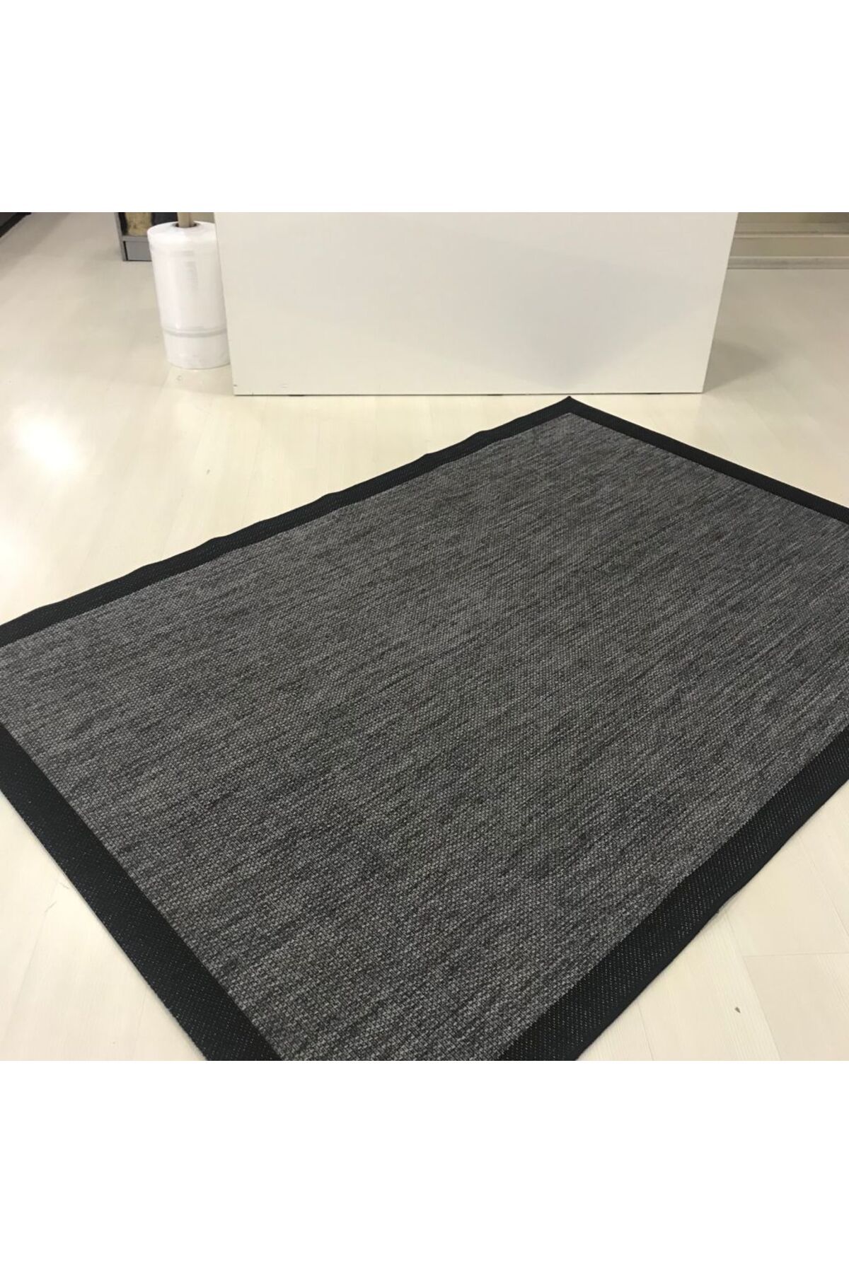 Firdevs Firdevslife Jüt Sisal Halı 9714 Gri Siyah Serisi Salon Oturma Yatak Odası Halısı