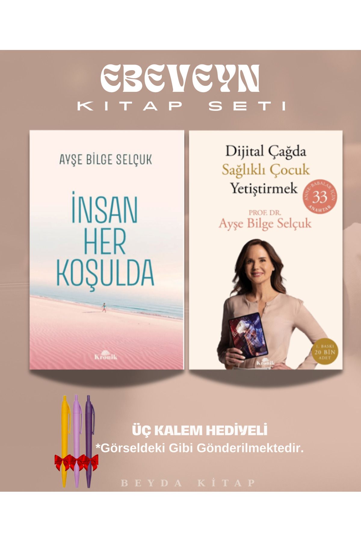 Kronik Kitap İnsan Her Koşulda - Dijital Çağda Sağlıklı Çocuk - Kitap Seti - Kalem Hediyeli - ANBATVS1