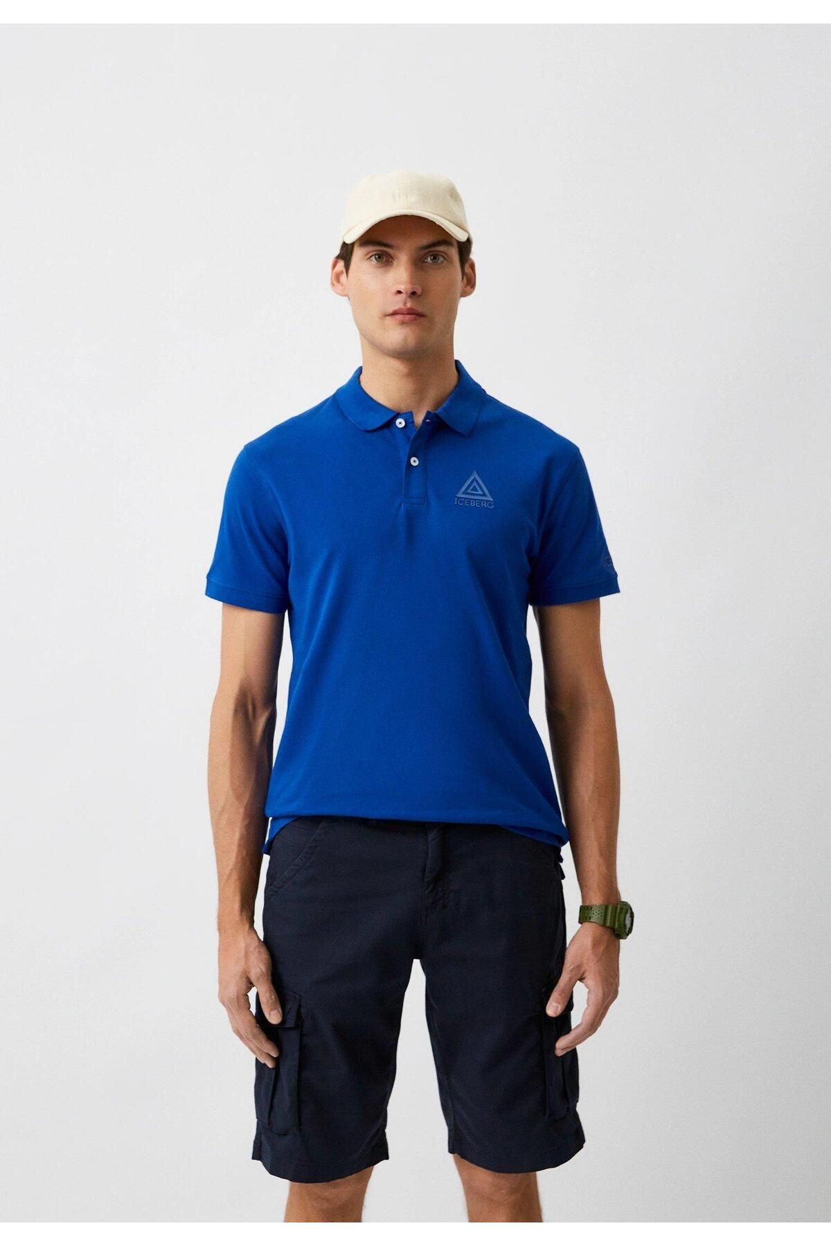 Iceberg ICE3MPL01 Triangle Polo T-Shirt Blue