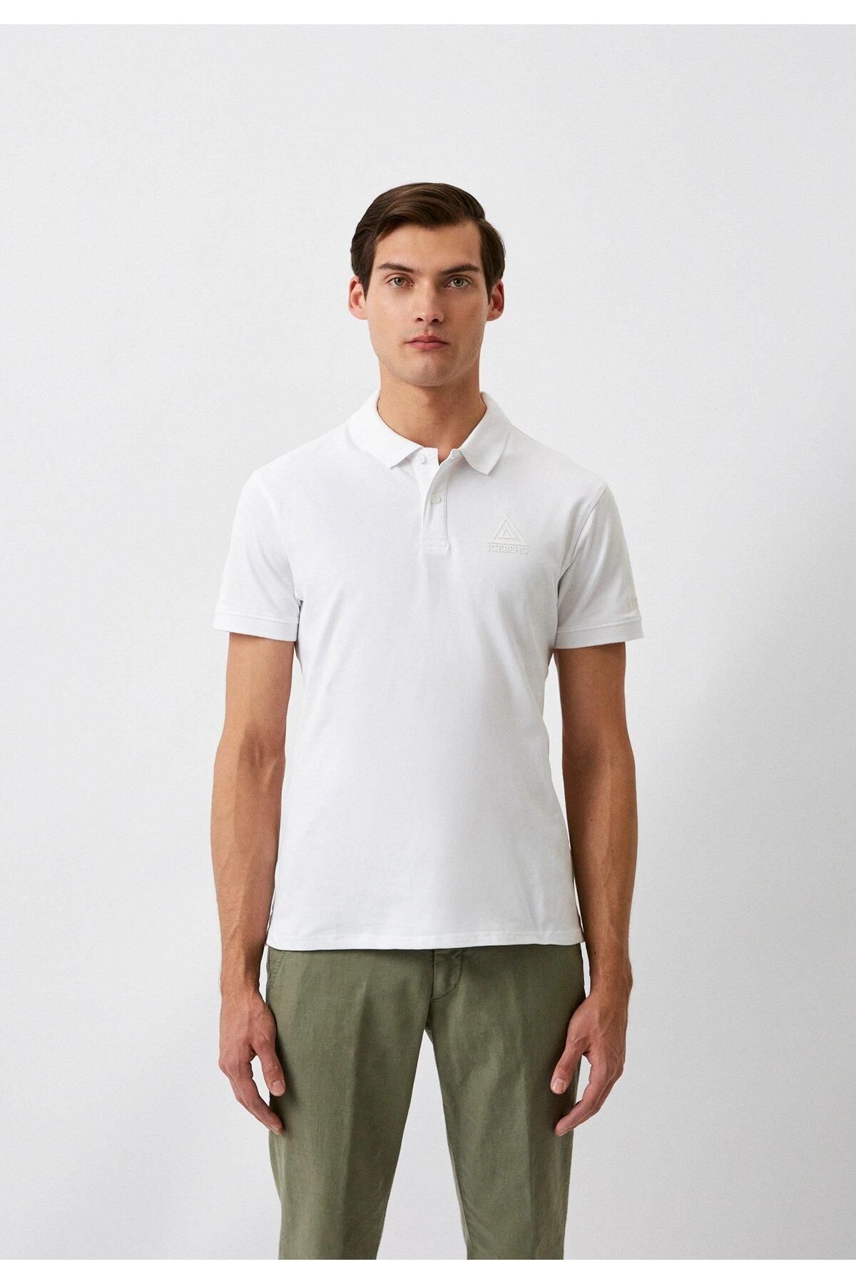Iceberg ICE3MPL01 Triangle Polo T-Shirt White
