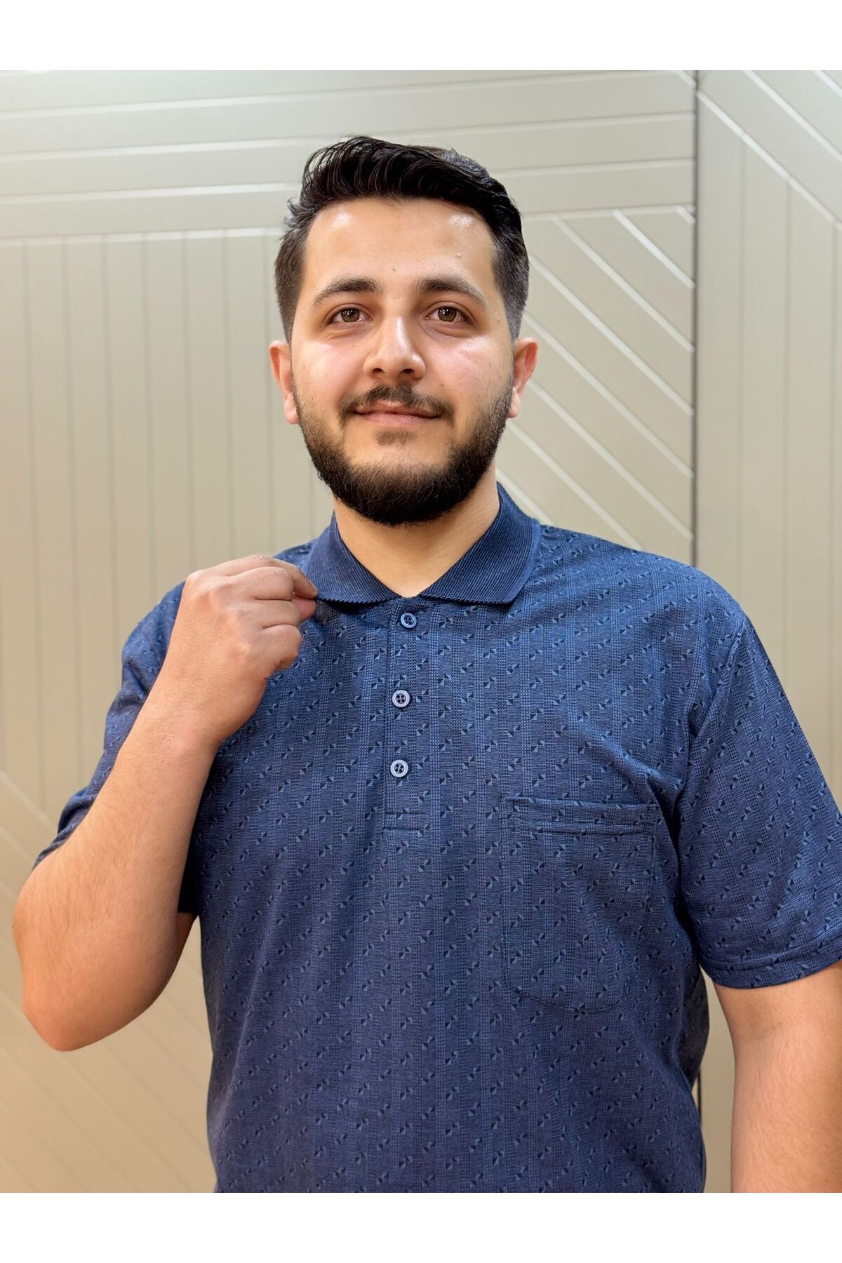 giyimcikrt POLLBRAND BABA TSHIRT JAKARLI DESENLİ CEPLİ MODEL