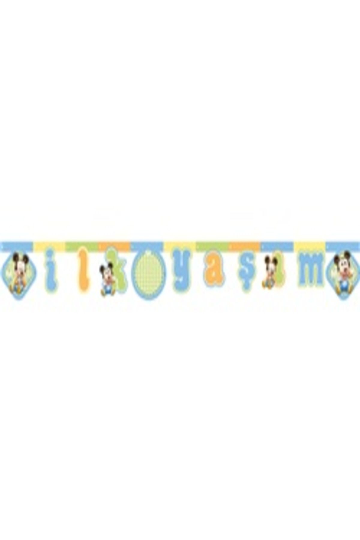PARTİ SEPETİ Parti Sepeti Baby Mickey Mouse Temalı İlk Yaş Yazı Banner