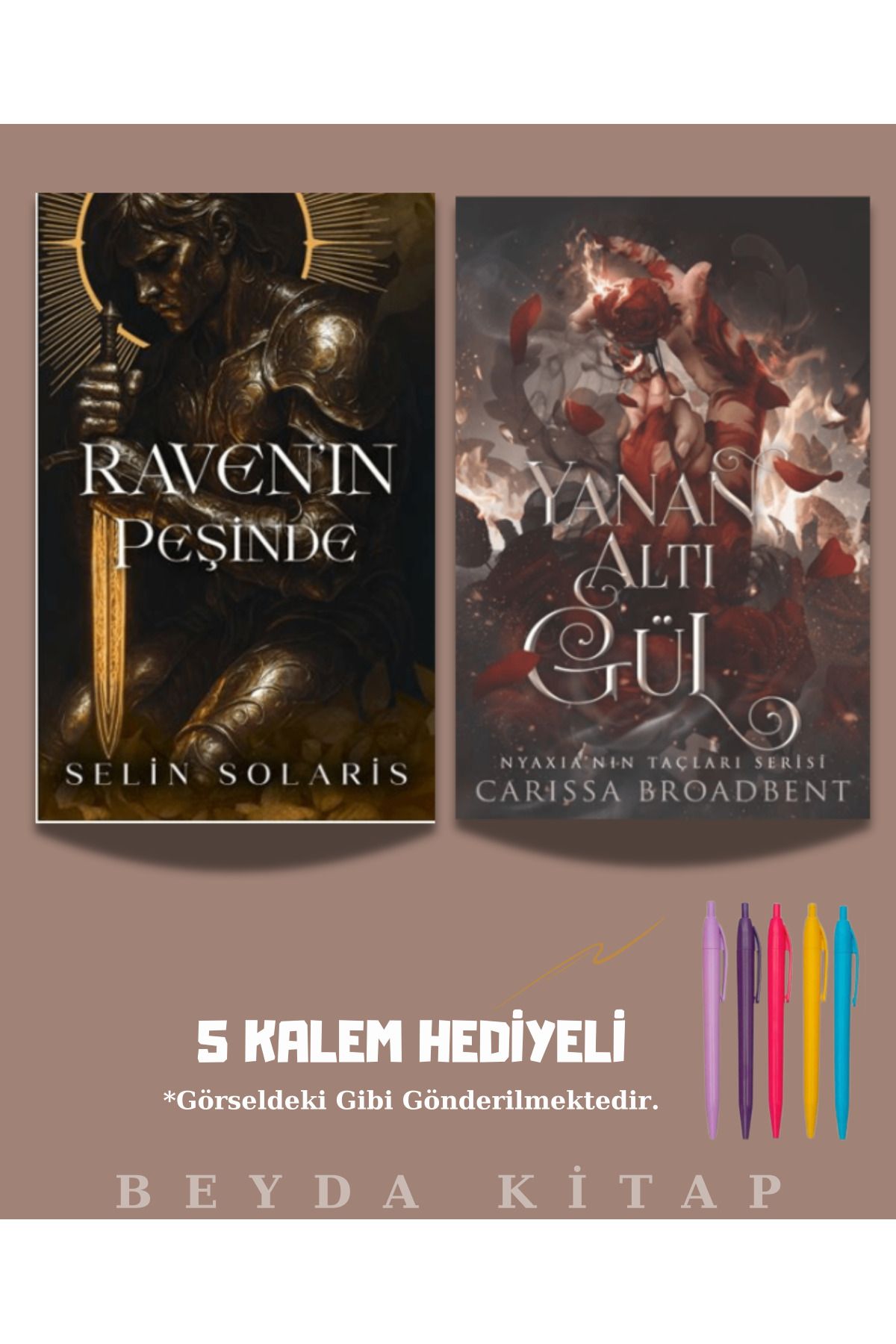 Martı Yayınları Raven'ın Peşinde - Yanan Altı Gül - Selin Solaris - Beş Kalem Hediyeli