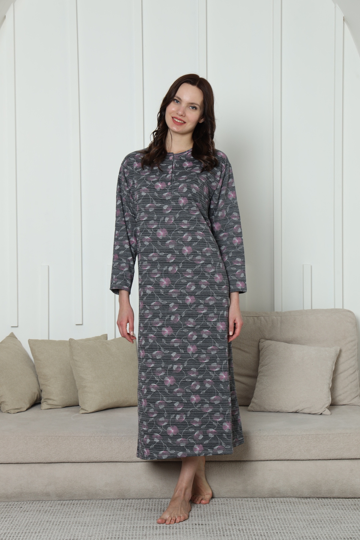 Flamingo 2İPLİK %100 PAMUK GECELİK SABAHLIK RENKLİ