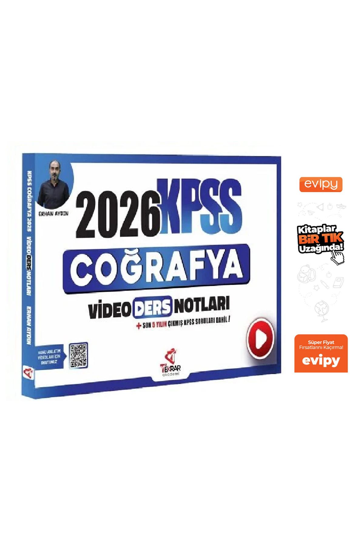 Tekrar Akademi Yayınları 2026 KPSS Coğrafya Video Ders Notları - Erhan Aydın Ayraç Hediyeli