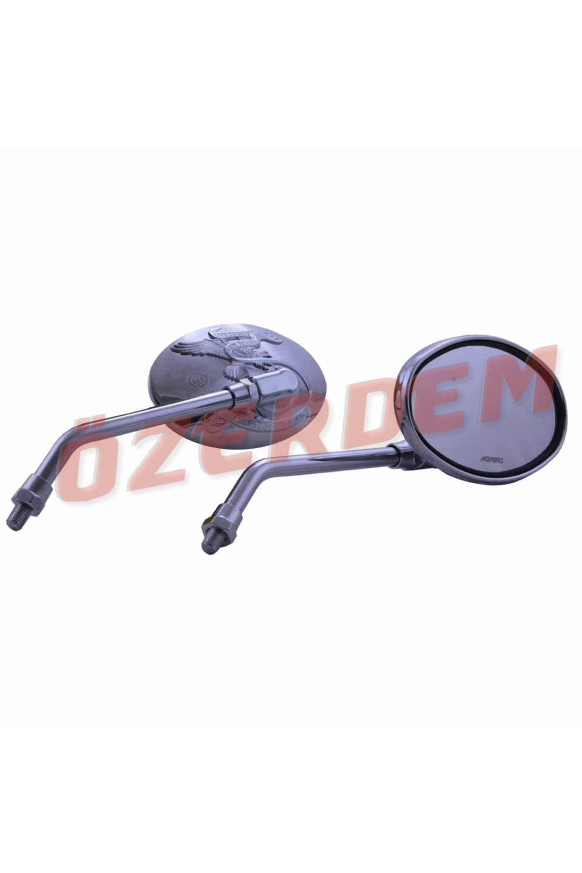 karagöz motor Chopper Ayna Oval Nikel Kartallı 10 MM Tüm Motorsiklet Uyumlu