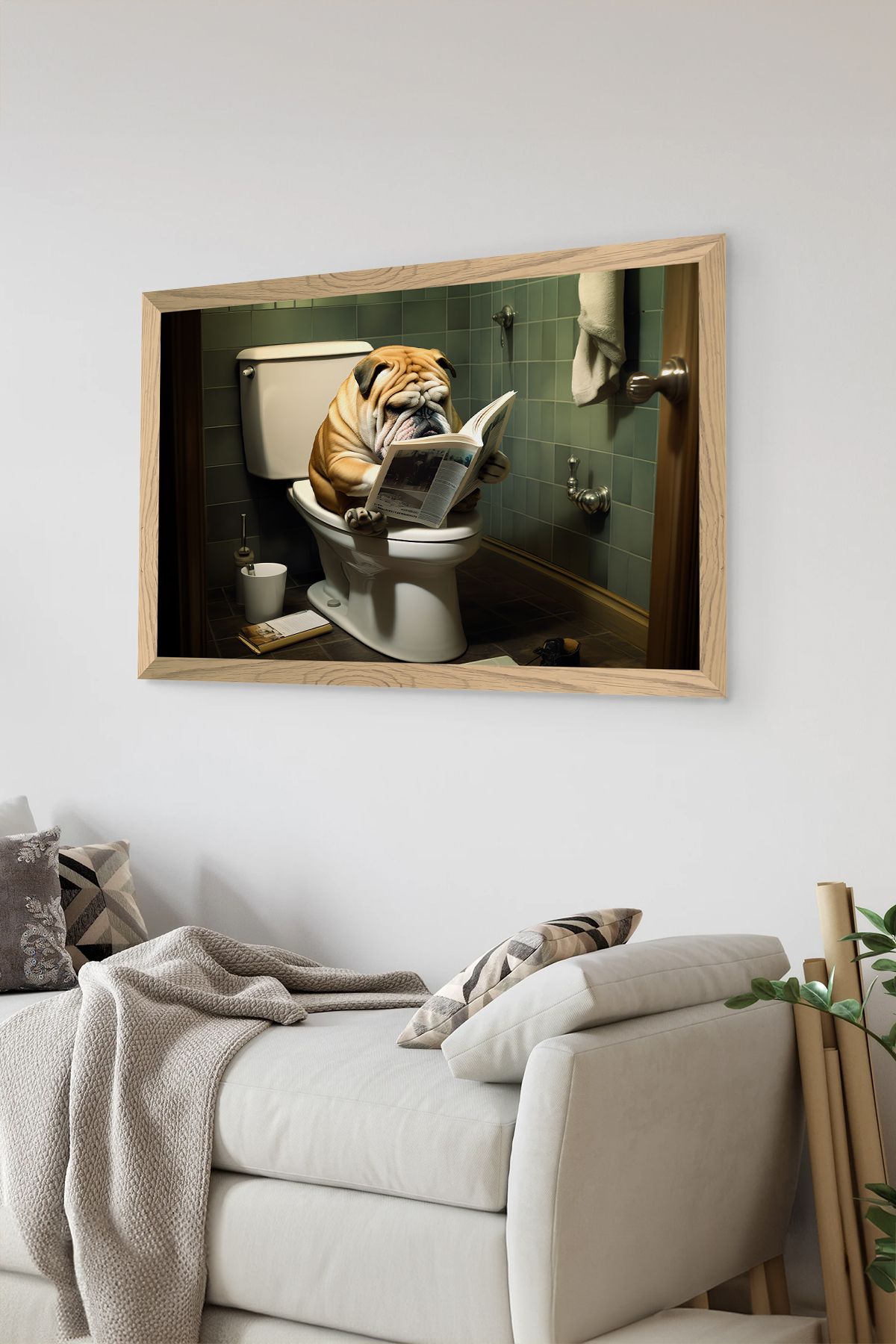 Artavessa Tek Parça Ahşap Çerçeve Görünümlü Köpek Baskılı MDF 20x30 cm Tablo - Model 24