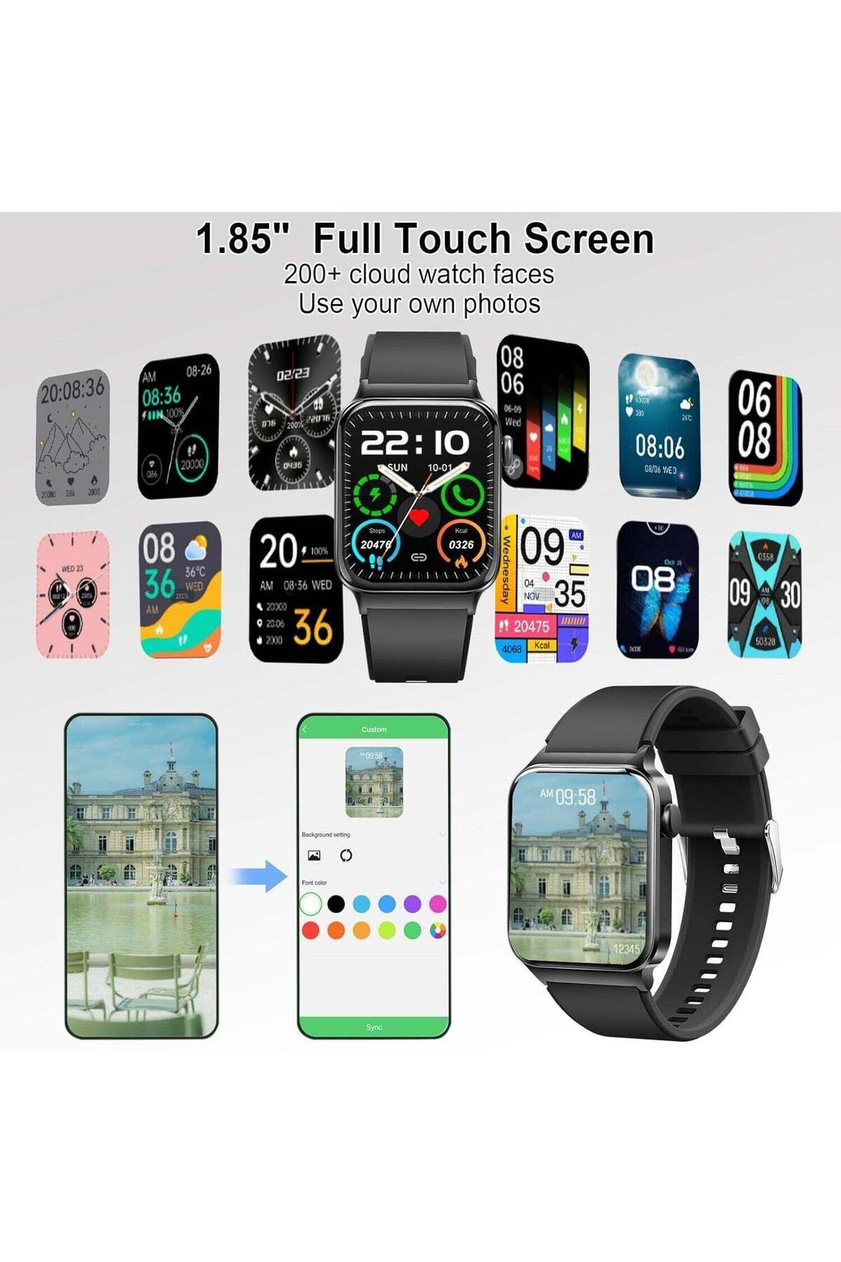 Techone-Ceas inteligent Zen Wrist pentru femei, ecran Super AMOLED de 1,85 inci 7