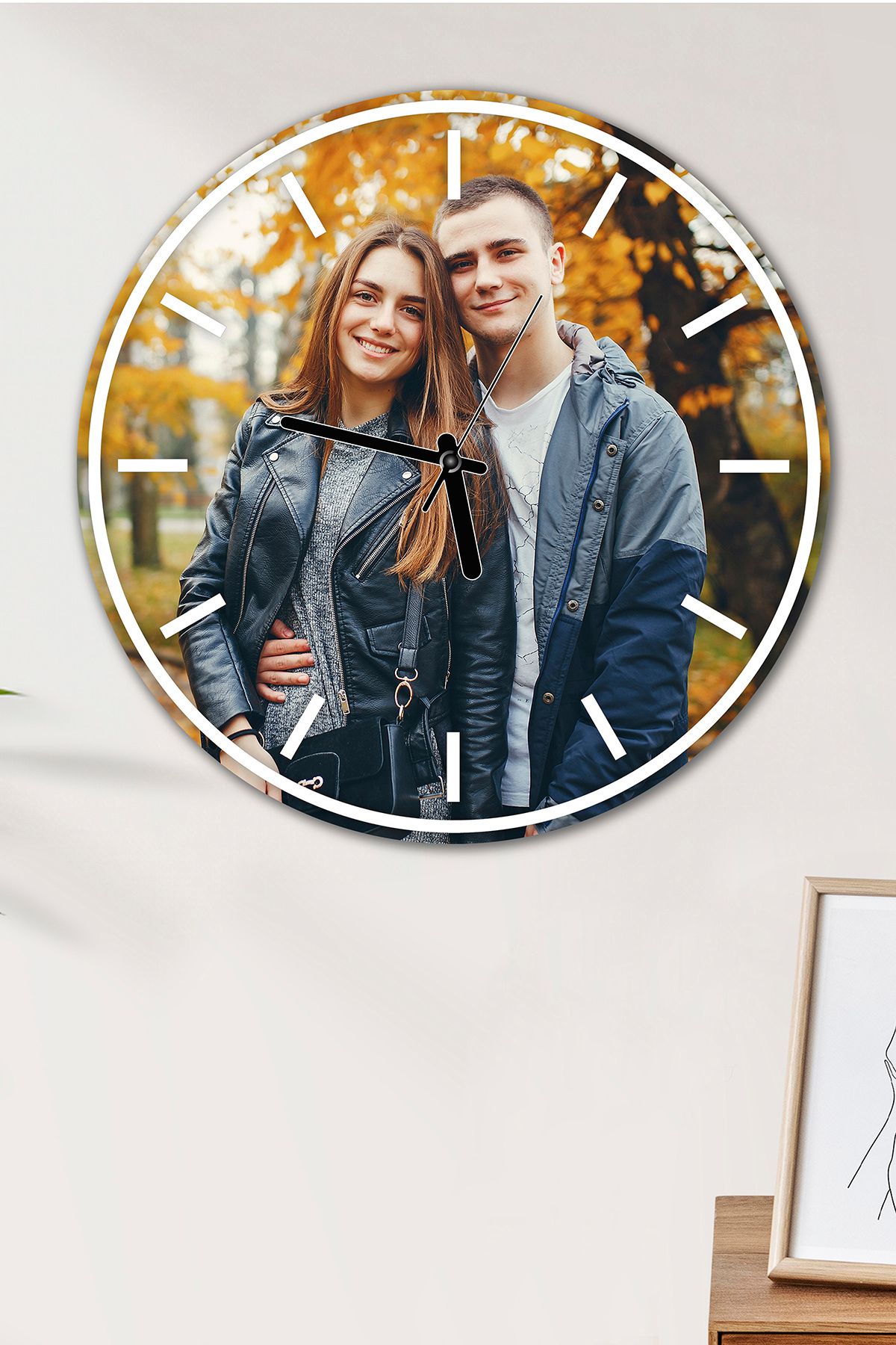 Fotomcity Kişiye Özel Fotoğraflı UV Baskılı Duvar Saati