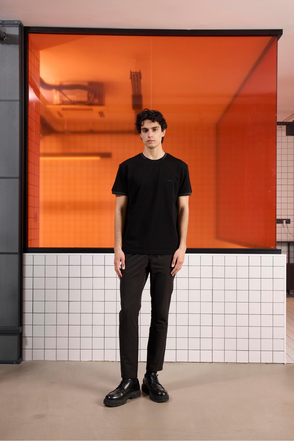 GMG FIRENZE Bisiklet Yaka Çizgi Detaylı Pike T-shirt