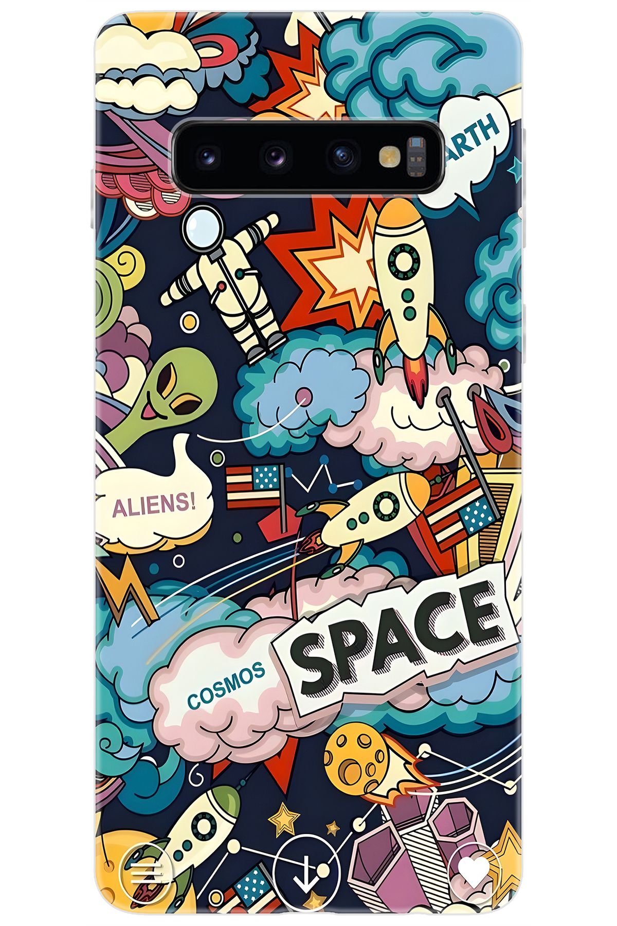 Ceppare Samsung Galaxy S10 (SM-G973F) Uyumlu Kılıf Desen Baskılı Silikon Space STK:633 CP-JB5LGC2