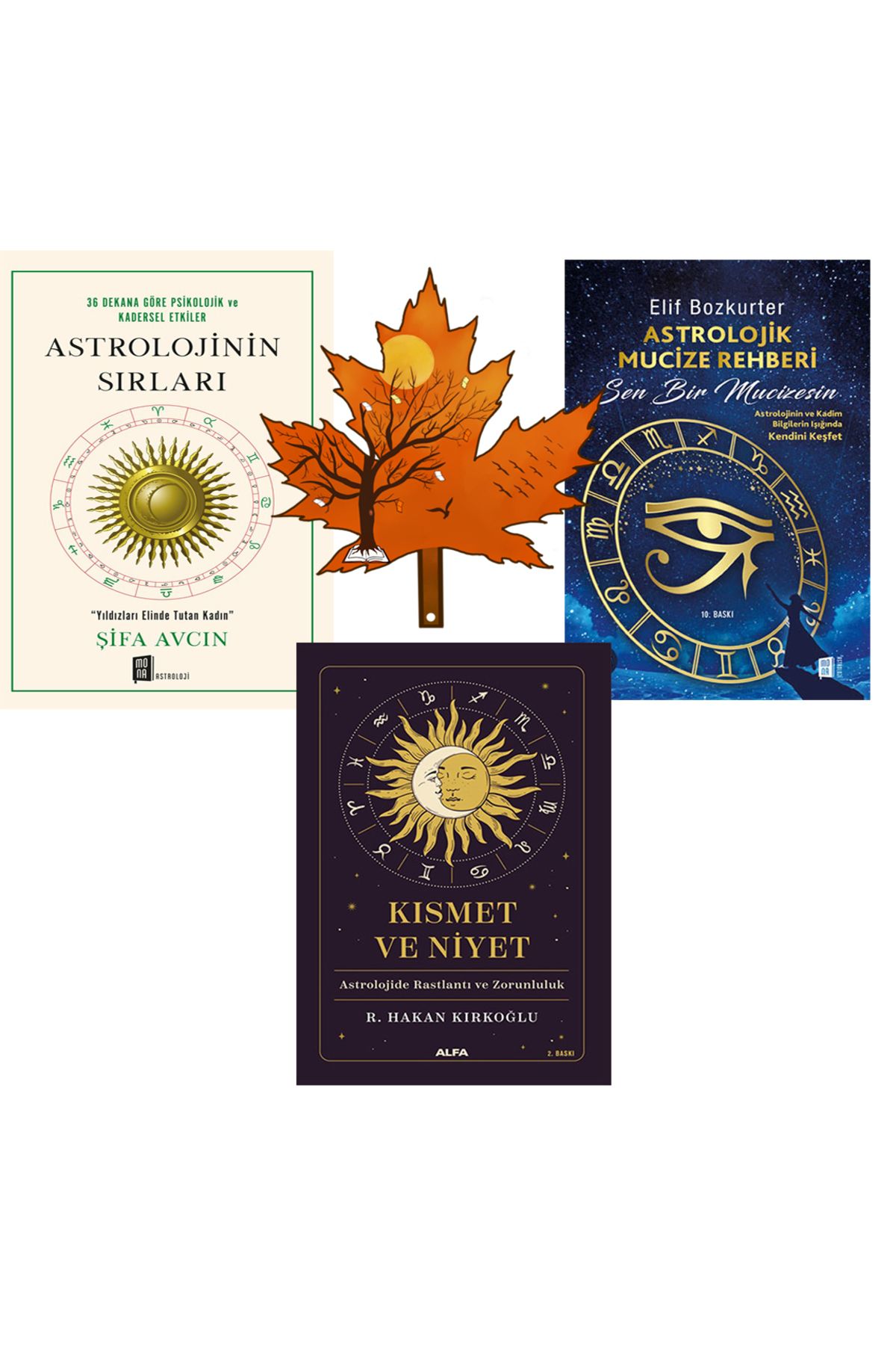 Mona Kitap astroloji seti - astrolojinin sırları - astrolojik mucize rehberi - kısmet ve niyet - kitap ayracı