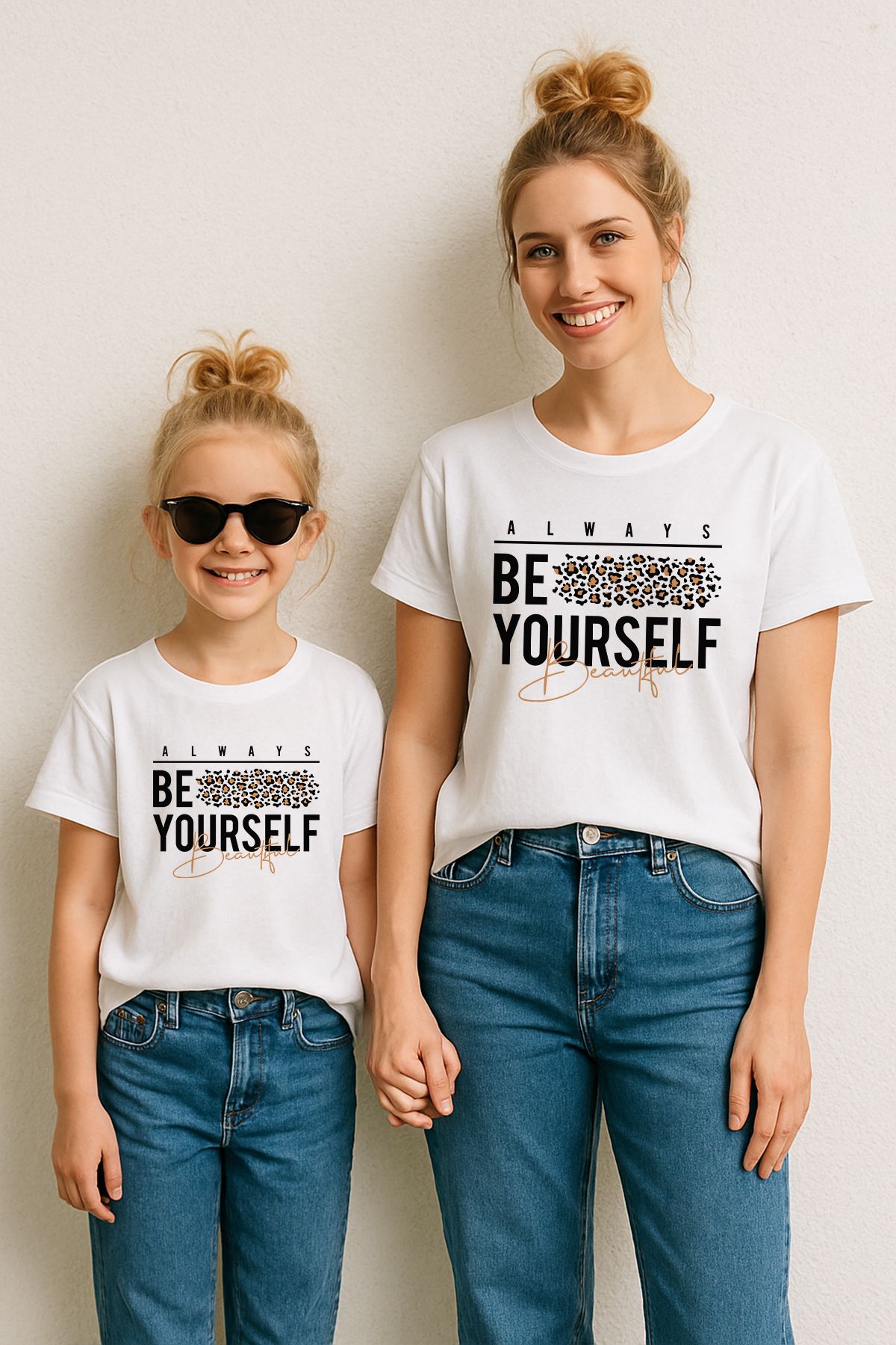 MYADA Anne Kız Çocuk Uyumlu Be yourself Baskılı Tişört 22446-1