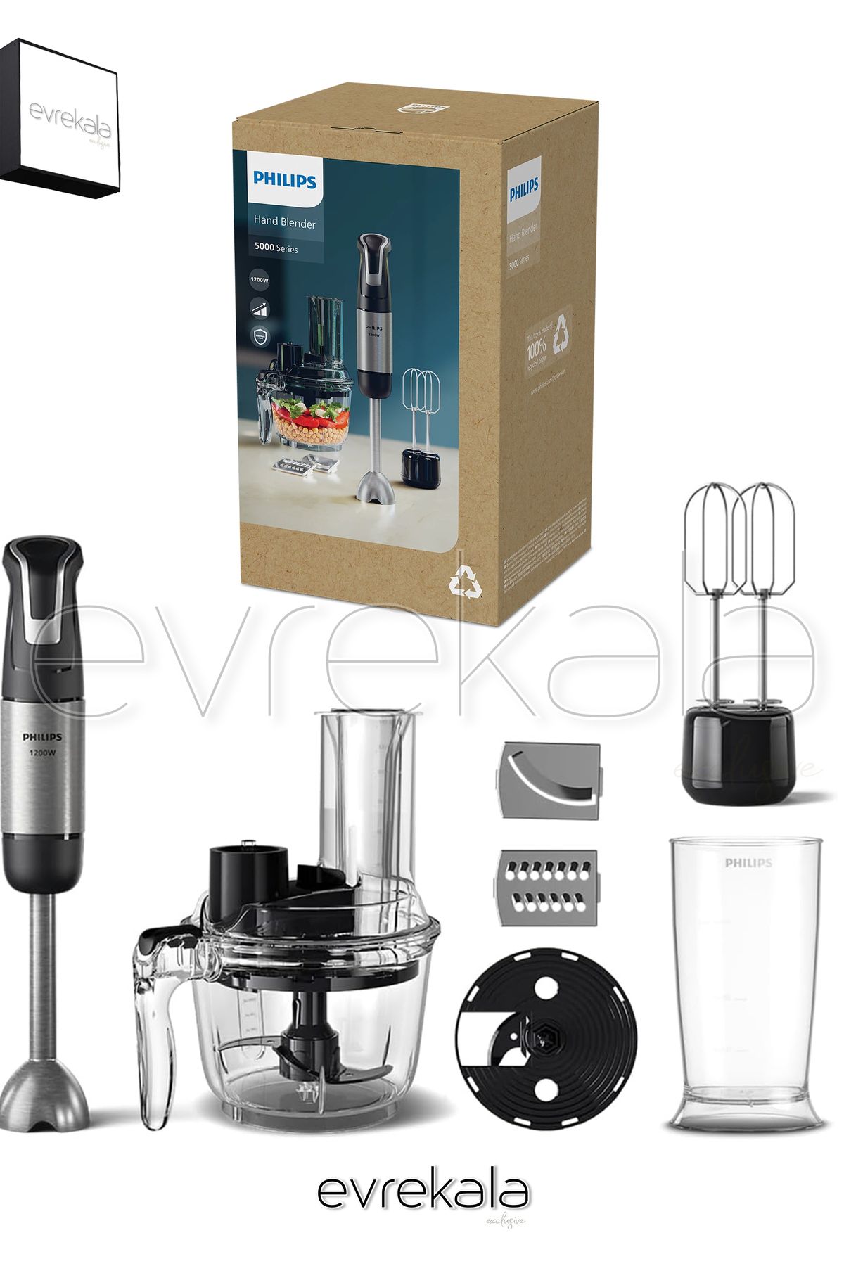 Philips Blender Seti Evrekala 1200 W Philips Mutfak Robotu -Yetkili Evrekala- Yeni Seri 1.7 Lt Kapasite