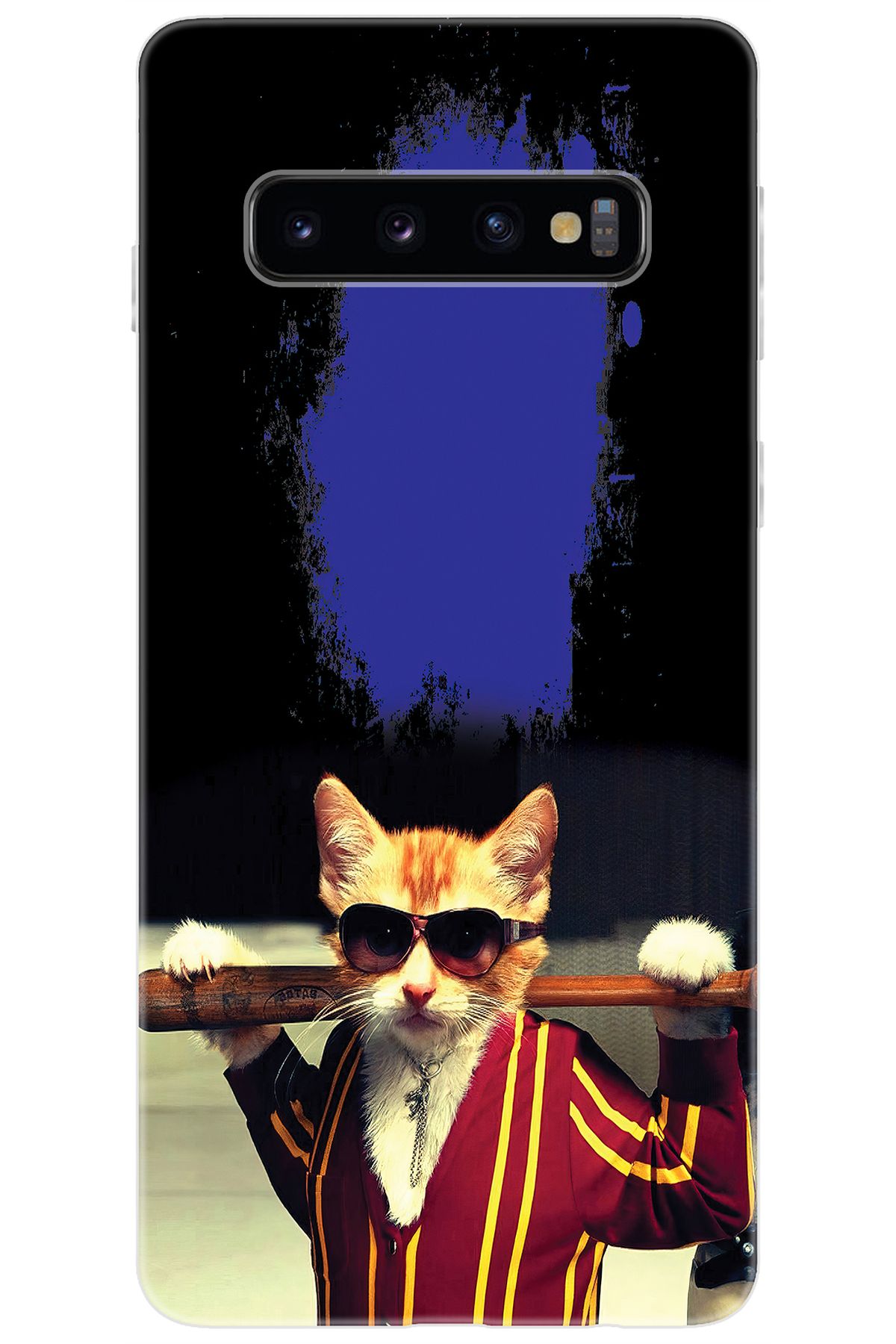 Ceppare Samsung Galaxy S10 (SM-G973F) Uyumlu Kılıf Desen Baskılı Silikon Artist Kedi STK:481 CP-CFCO3XH