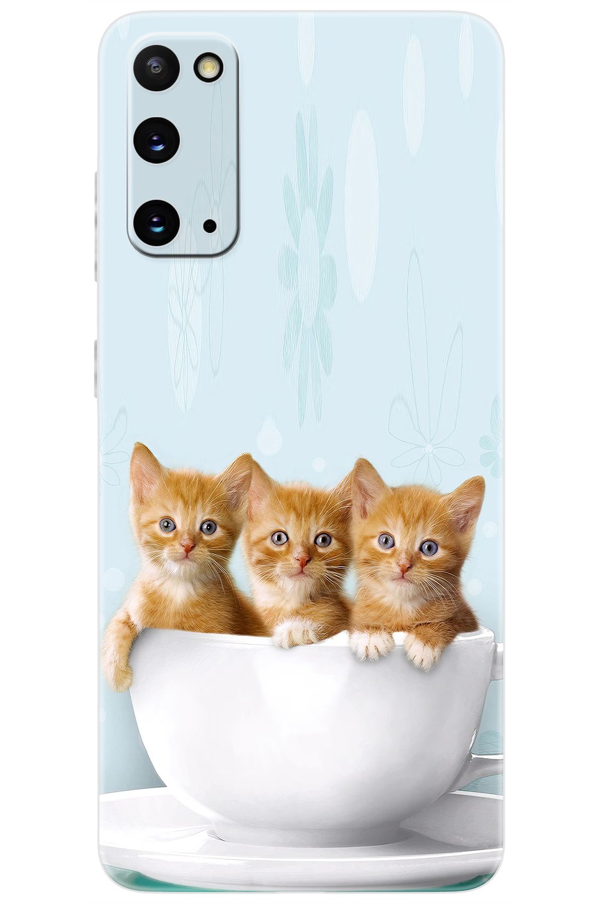 Ceppare Samsung Galaxy S20 (SM-G980F) Uyumlu Kılıf Desen Baskılı Silikon Yavru Kediler STK:194 CP-myTcRiF