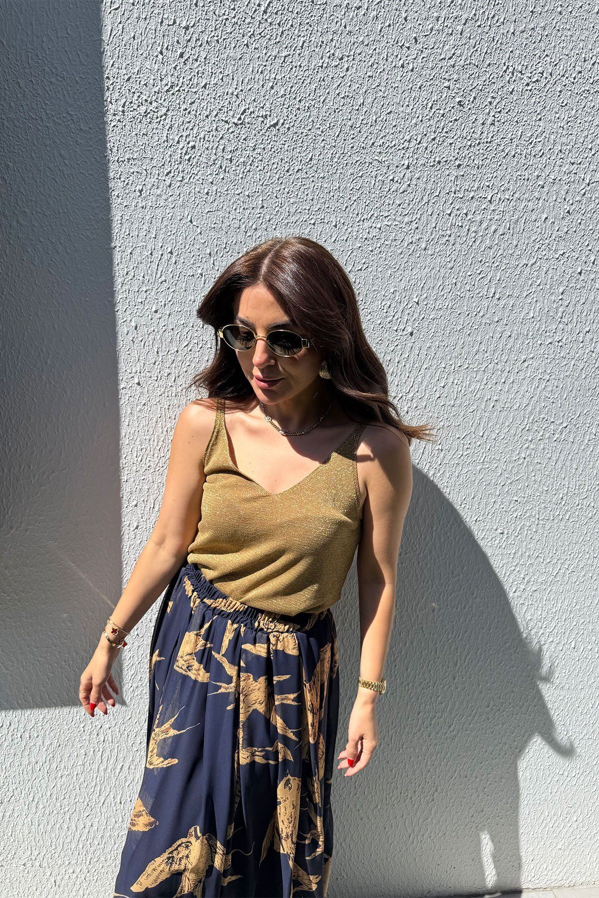 Özge Özgenç Simli Askılı Bluz