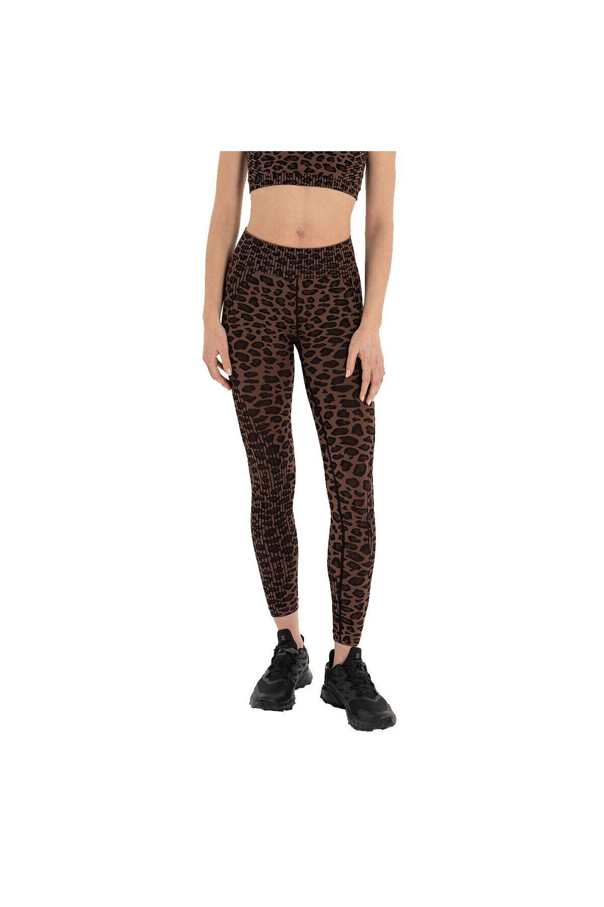 Inguz Leopar Desen Seamless Toparlayıcı Tayt