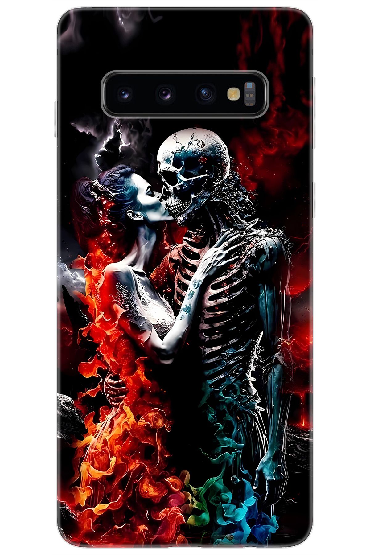 Ceppare Samsung Galaxy S10 (SM-G973F) Uyumlu Kılıf Desen Baskılı Silikon İskelet Aşıklar STK:666 CP-dZFfLgY