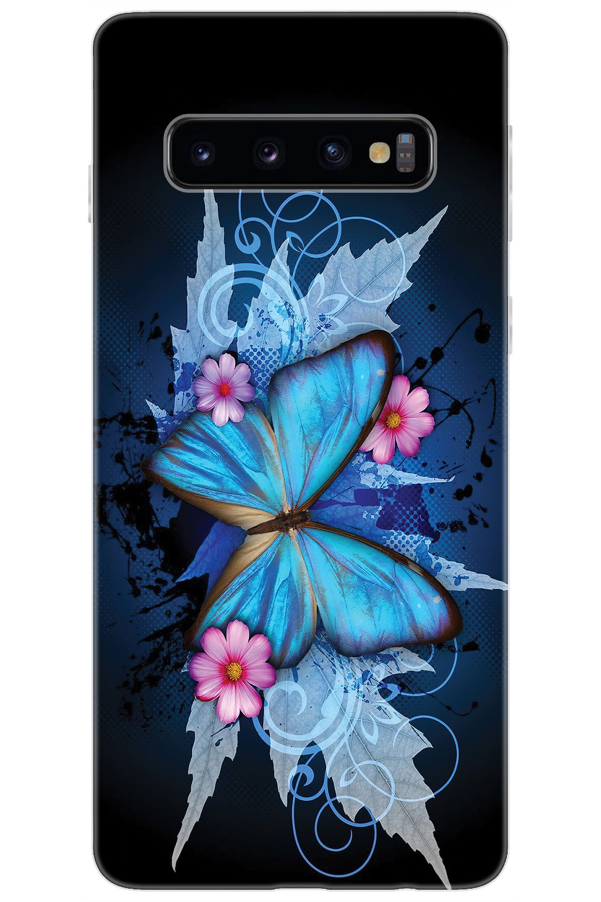 Ceppare Samsung Galaxy S10 (SM-G973F) Uyumlu Kılıf Desen Baskılı Silikon Kelebek Resim STK:550 CP-ZP3rab8