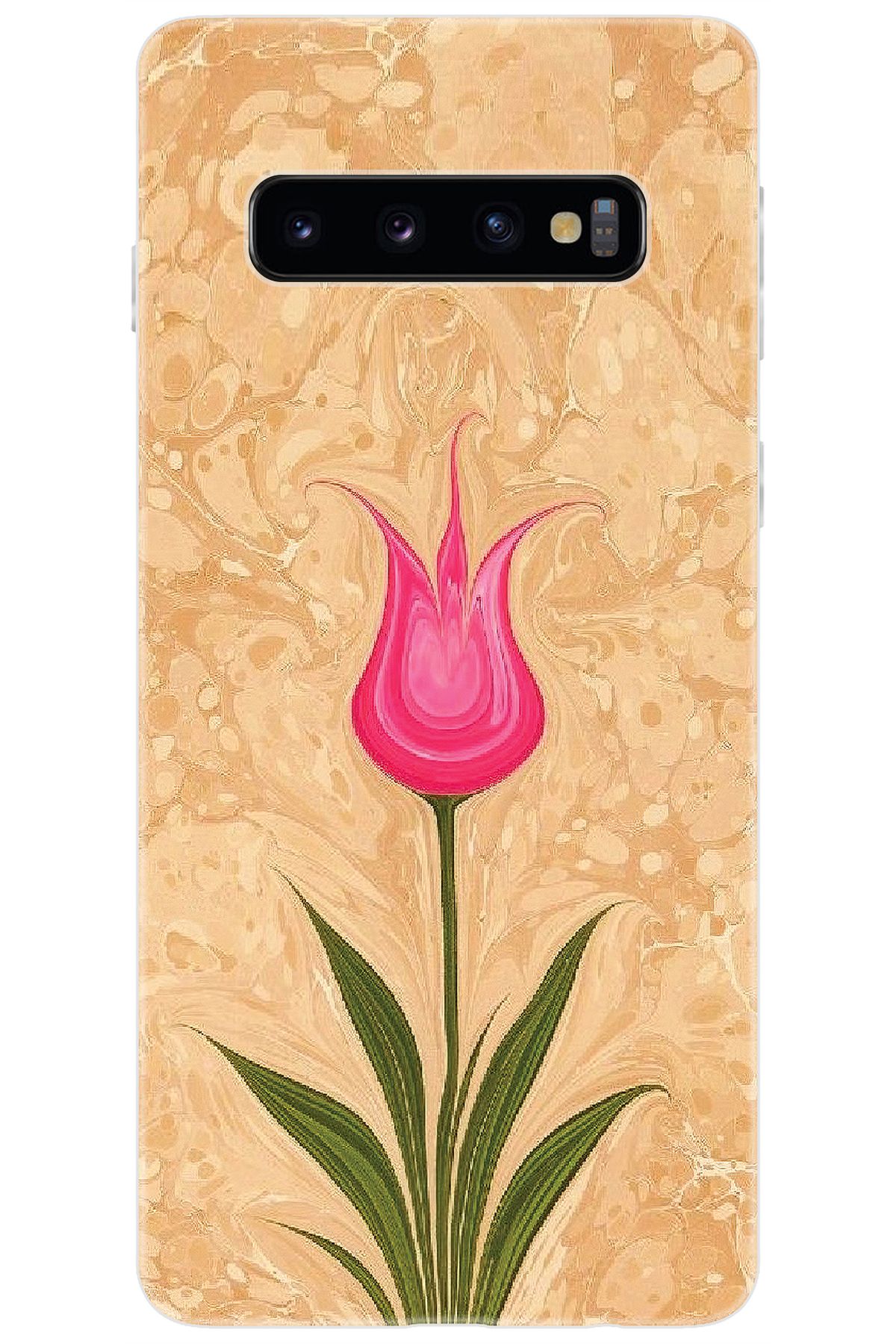 Ceppare Samsung Galaxy S10 (SM-G973F) Uyumlu Kılıf Desen Baskılı Silikon Lale Tasarım STK:544 CP-6gIQ4yr